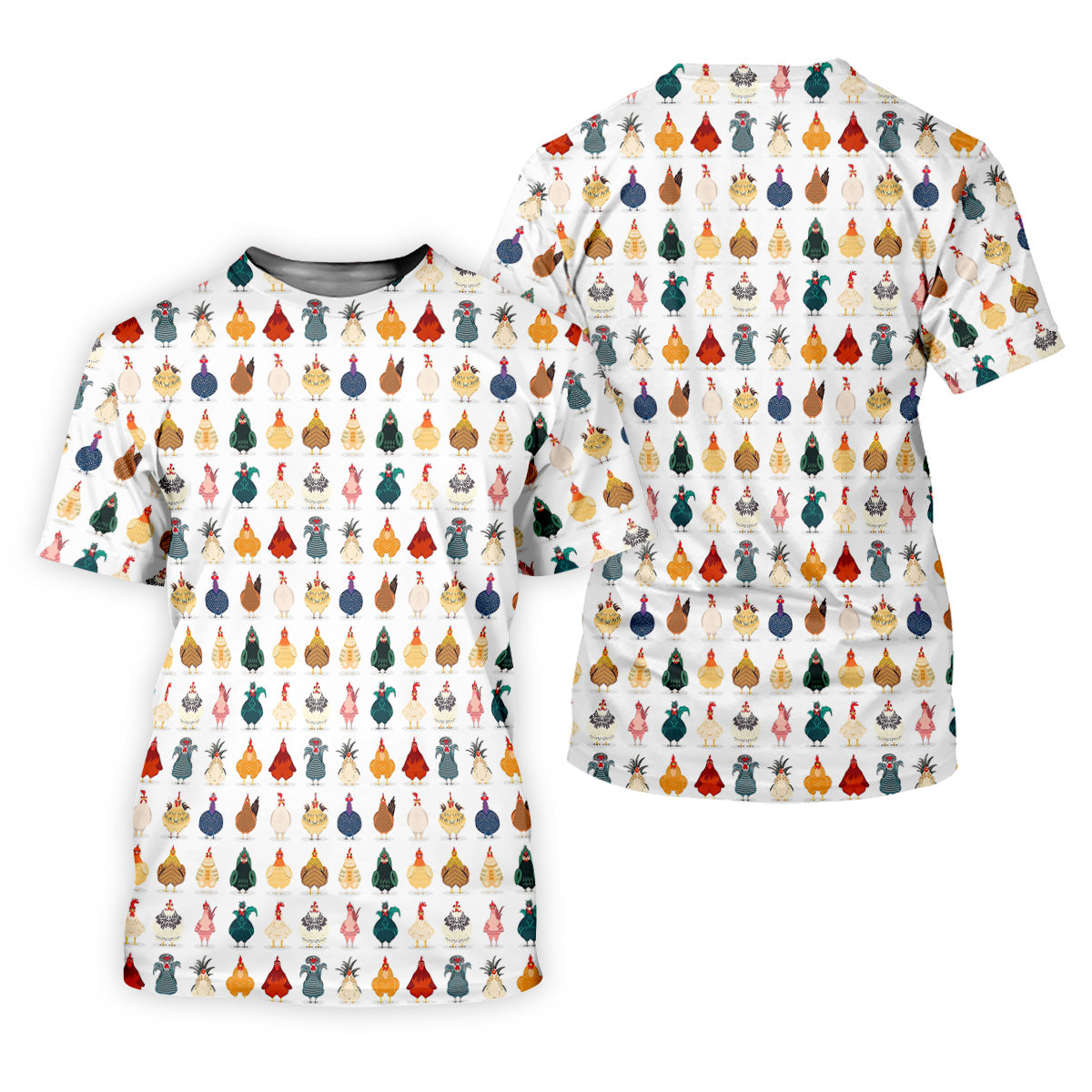Whimsical Chicken Funny Golf Shirts Women, Cute Golf Outfit, White Polo Women, Ladies Golf Shirts