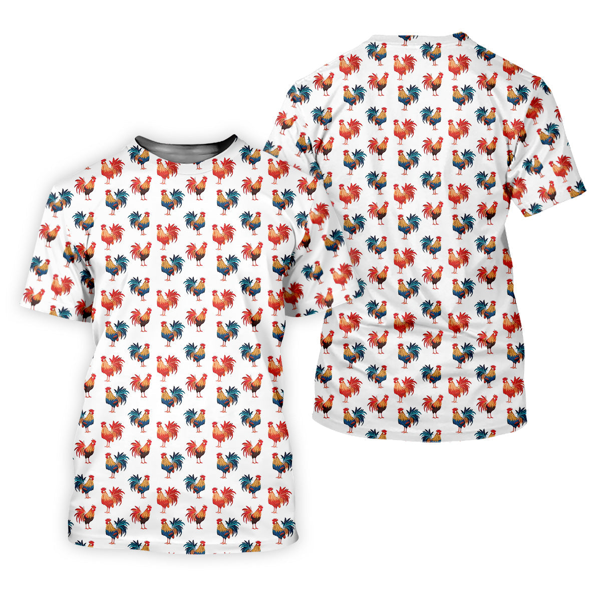 Colorful Chicken Rooster Golf Shirt, Fun Womens Golf Shirts, Cute Golf Outfit, Ladies Golf Polos