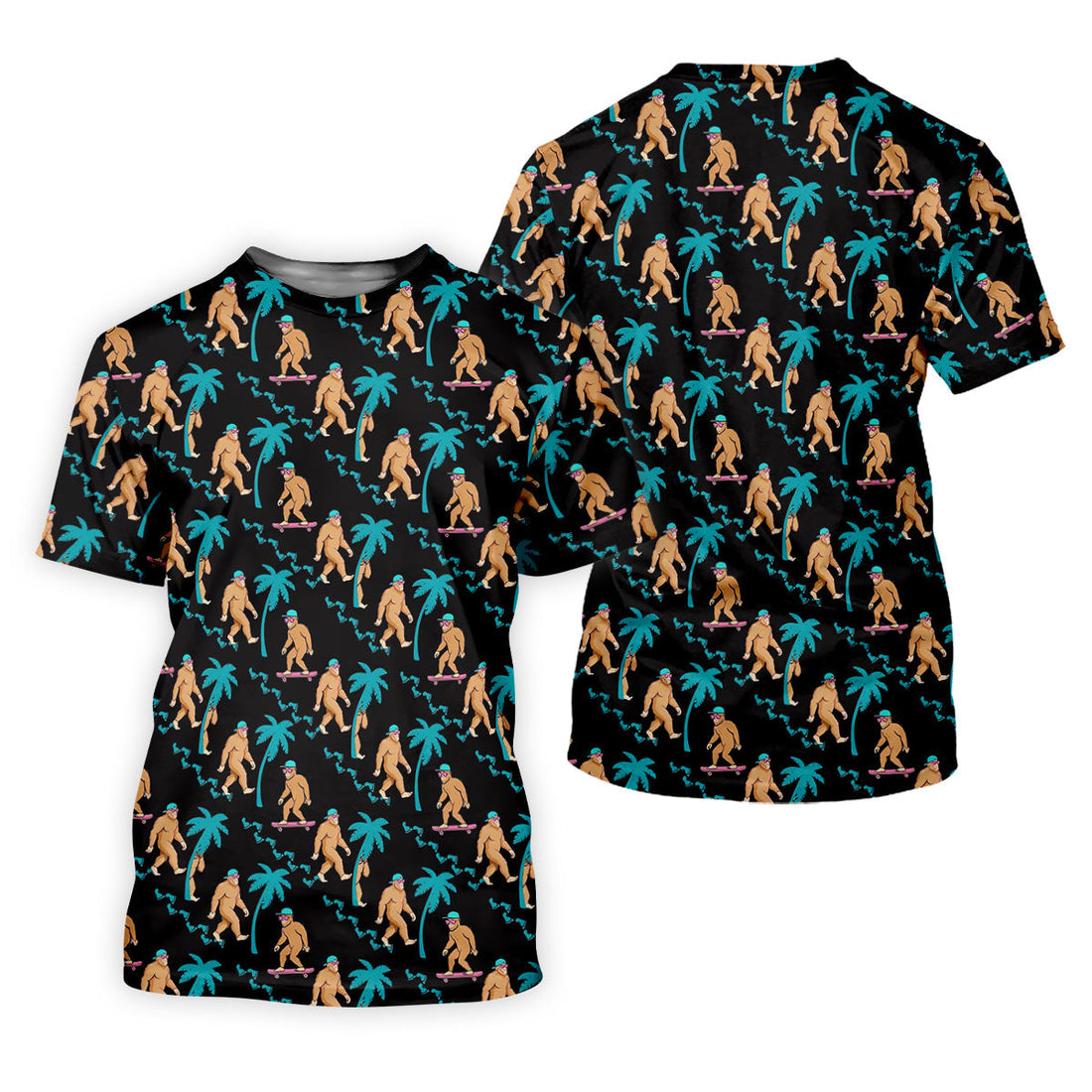 Funny Bigfoot Tropical Palm Golf Shirt, Women Golf Top, Ladies Sleeveless Tops, Women's Golf Shirts