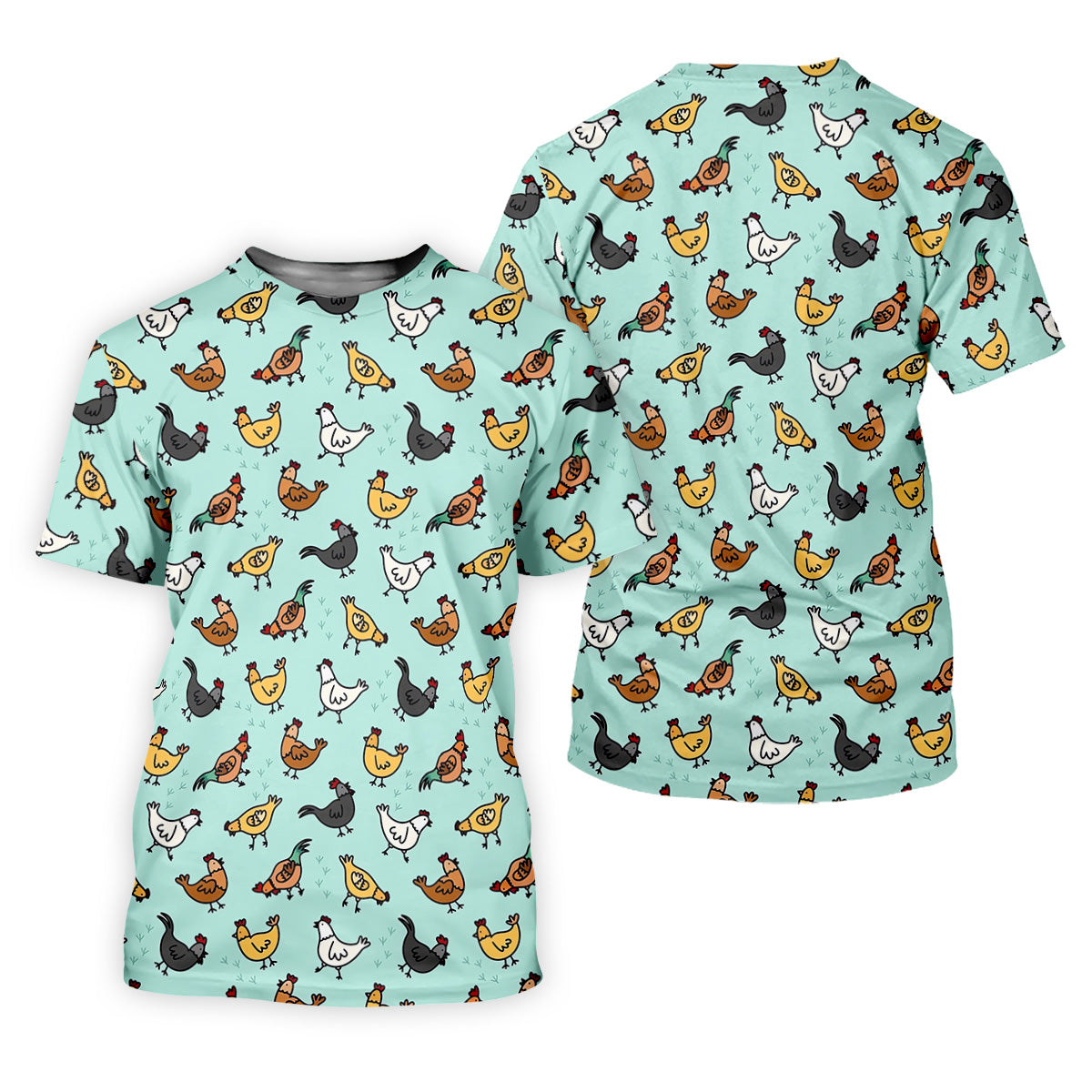 Chicken Rooster Mint Women Golf Top, Gift For Chicken Lover, Ladies Golf Shirts, Women's Polo Shirt
