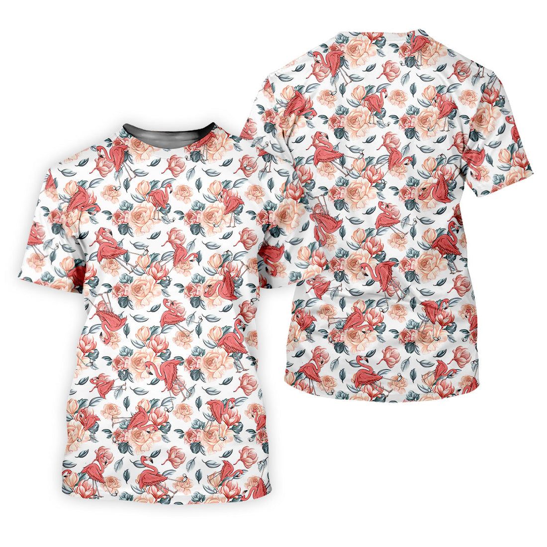 Floral Golf Shirt With Funny Flamingo, Womens Sleeveless Polo, Cute Golf Outfit, Pink Ladies Shirt