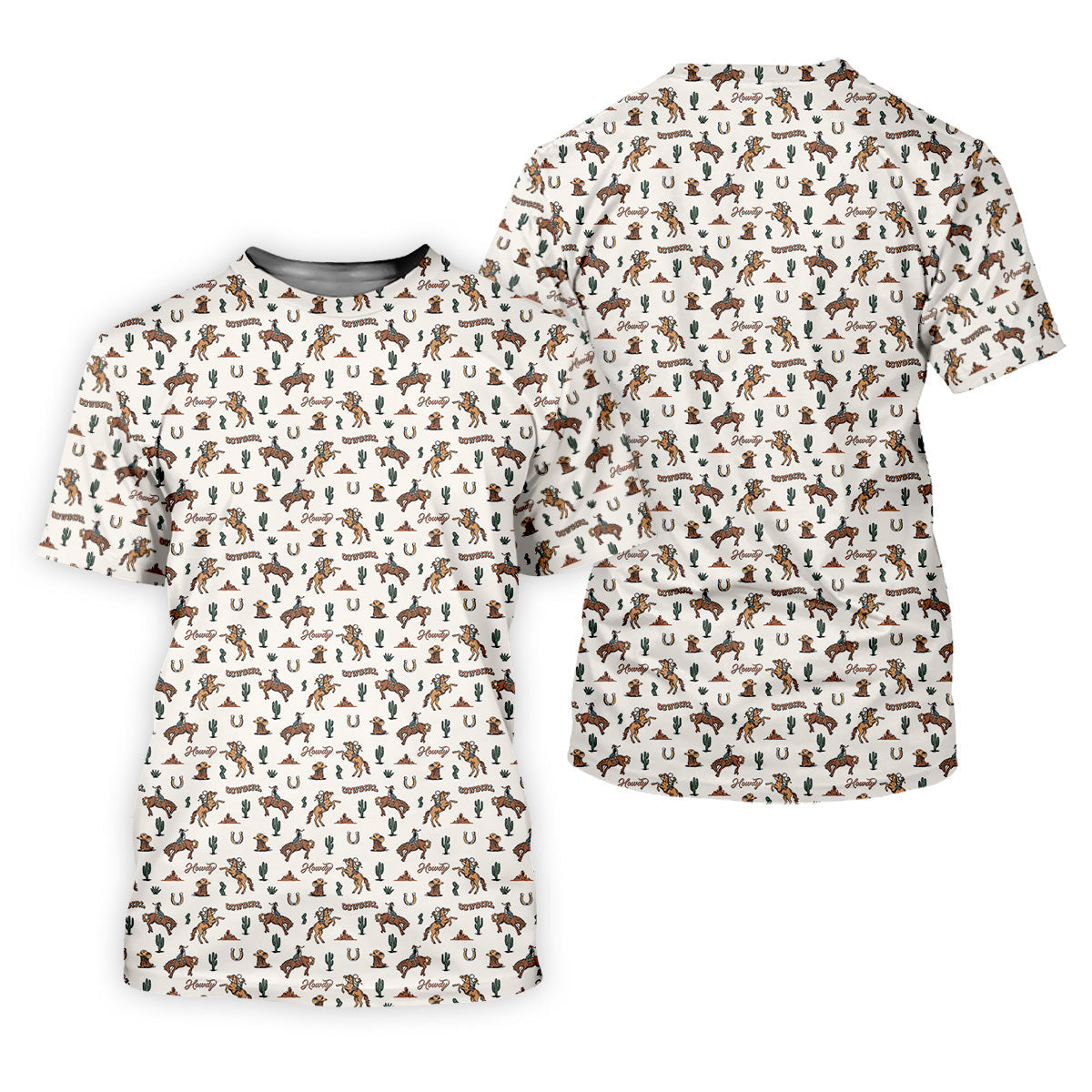 Howdy Cowgirl Western Golf Shirt, Boho Seamless Pattern Golf Shirt For Women, Ladies Golf Polos