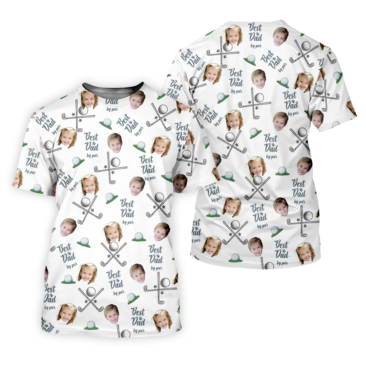 Best Dad By Par Womens Golf Shirts, Custom Face Shirt, Unique Gift For Golfer, Women's Polo Shirt