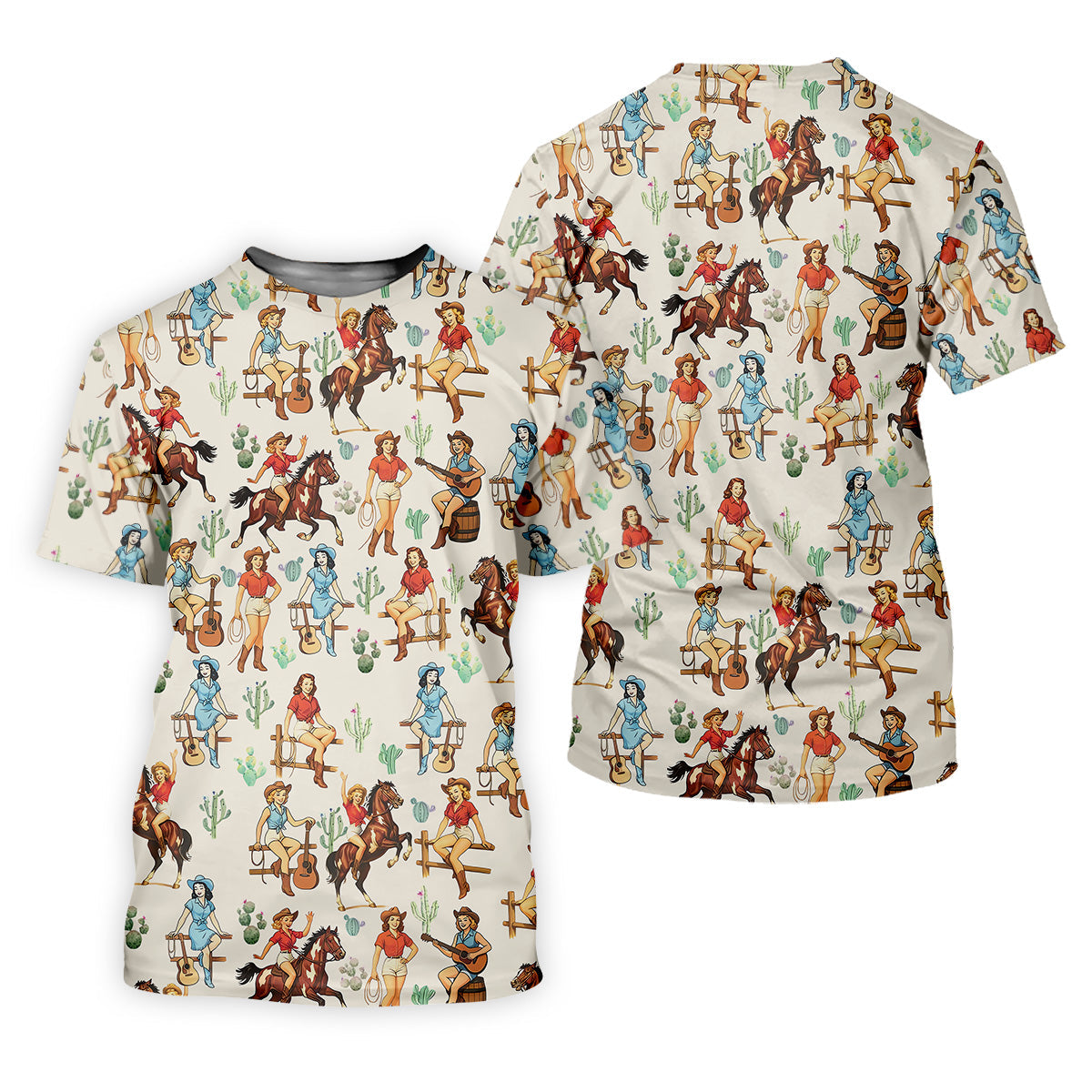 Beige Western Golf Shirts Women, Sleeveless Womens Golf Shirts, Funny Women's Golf Outfits