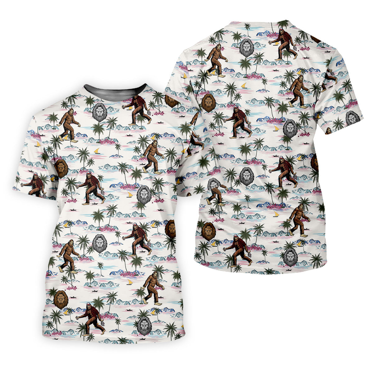 Funny Sasquatch Tropical Golf Shirts, Ladies Golf Shirts, Golfing Apparel, Women's Polo Shirt