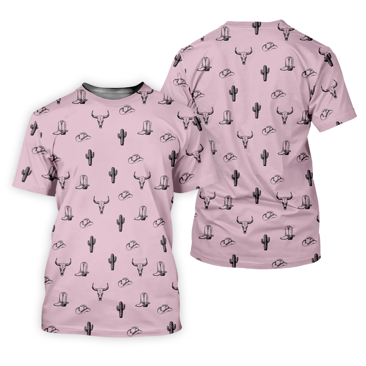 Wild West Cactus Pink Lavender Western Golf Shirts Women, Unique Gift For Golfer, Ladies Golf Shirts