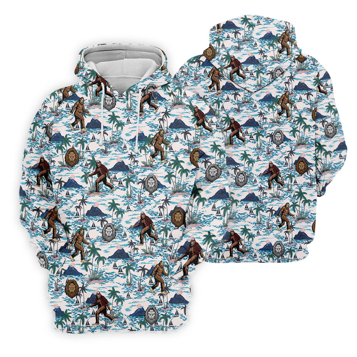 Funny Bigfoot Tropical Golf Shirts, Ladies Golf Shirts, Golfing Apparel, Women's Polo Shirt