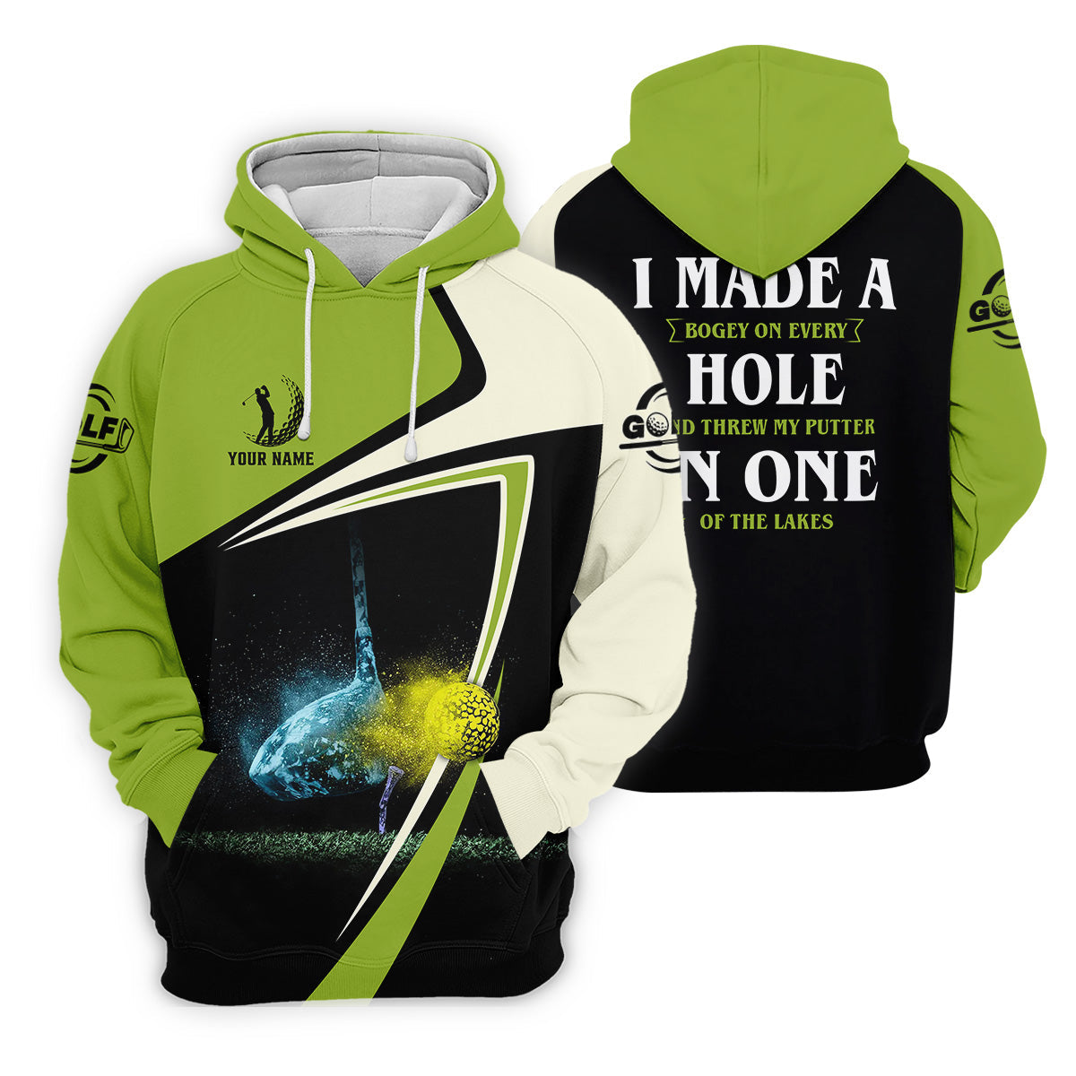 I Made A Hole In One Black And Green Fun Womens Golf Shirts, Ladies Sleeveless Tops, Cool Golf Gift