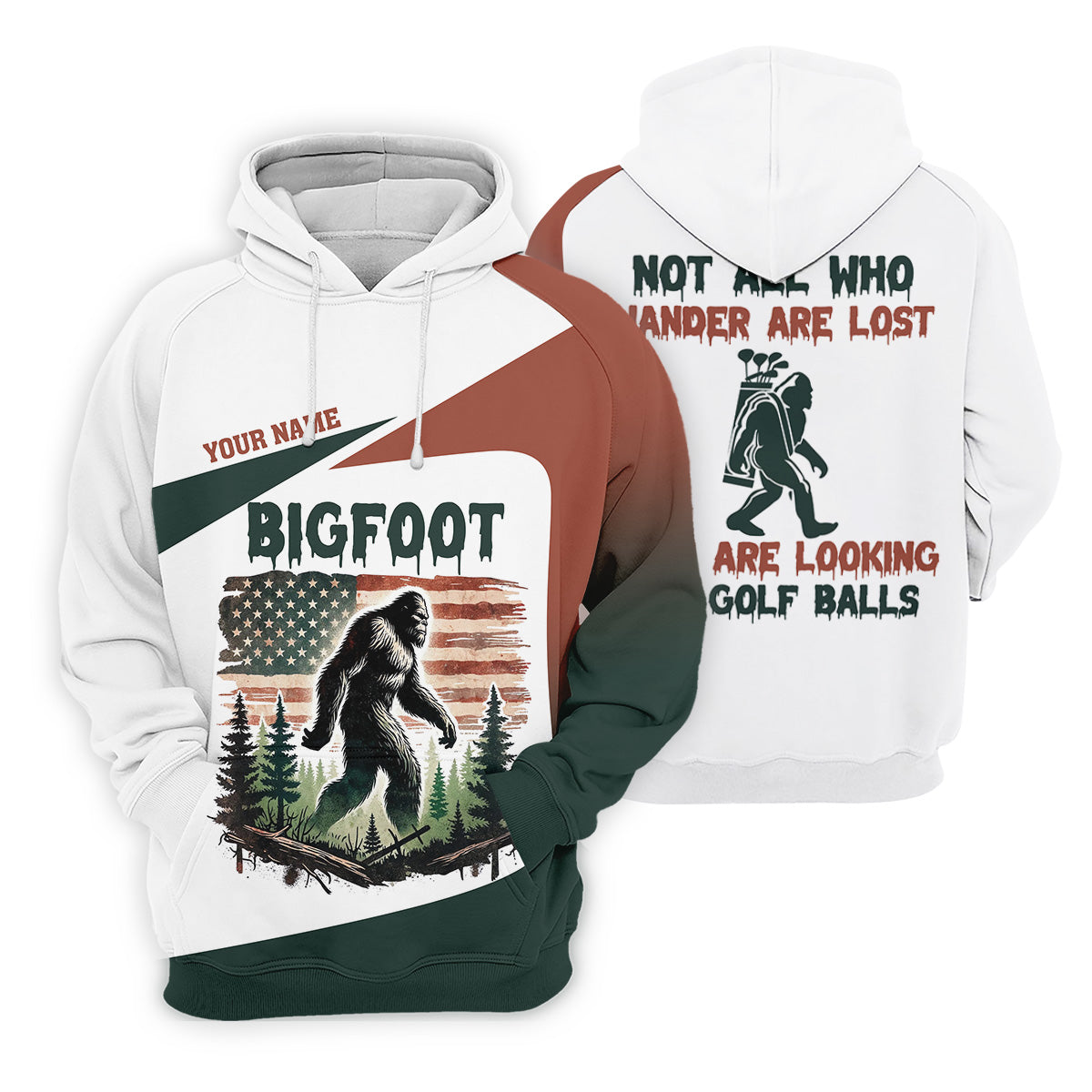 Not All Who Wander Are Lost Bigfoot Golf Shirt, Ladies Patriotic Golf Shirts, Women's Golf Tops