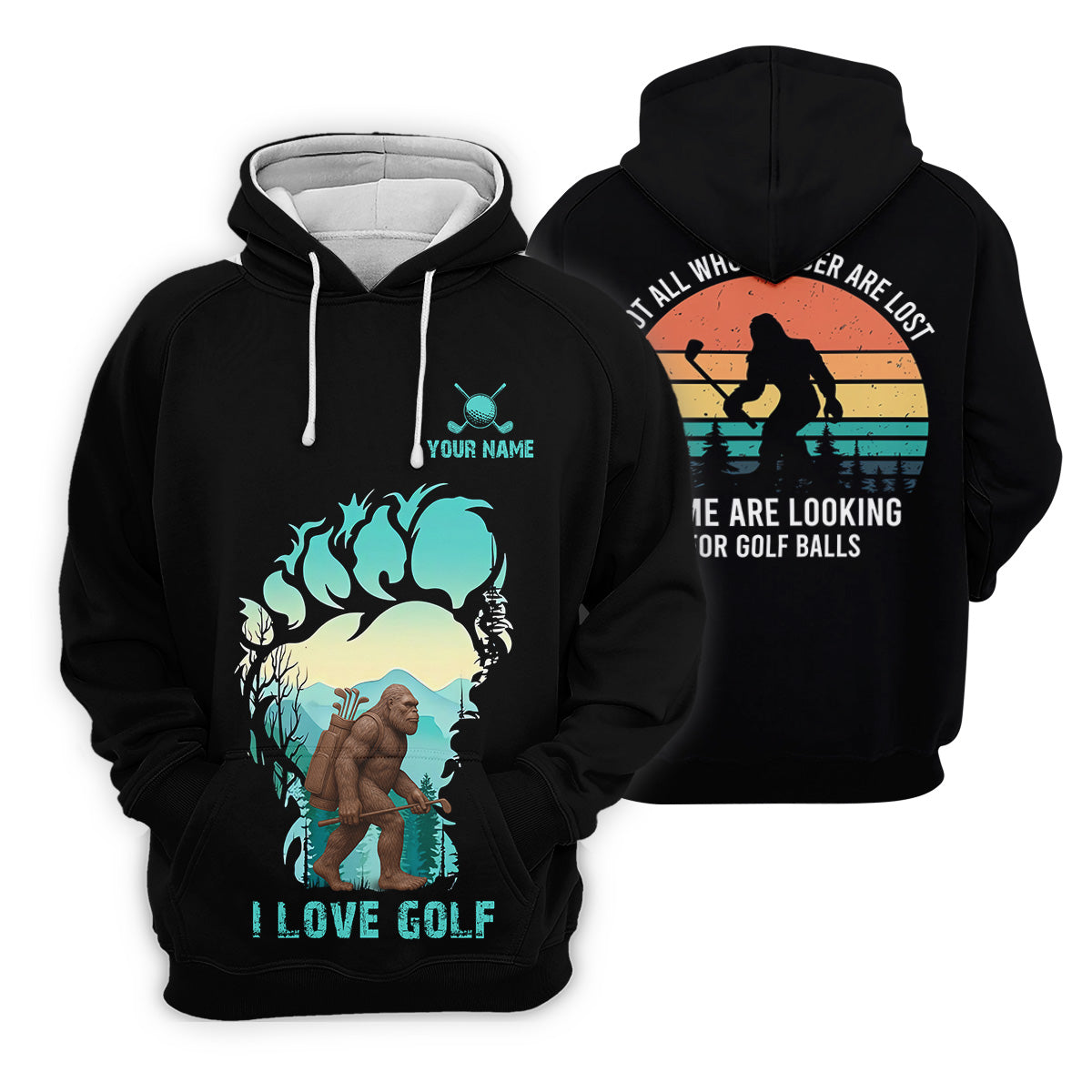 Not All Who Wander Are Lost Bigfoot Custom Golf Shirt, Golf Gifts For Women, Ladies Golf Shirts
