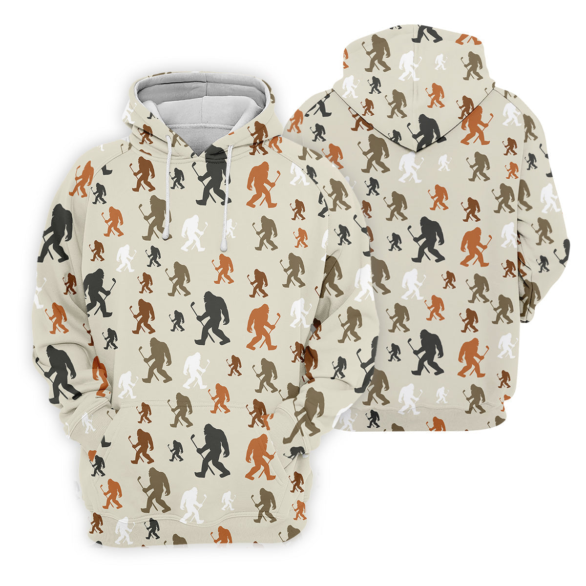 Bigfoot Silhouette Pattern Fun Women's Golf Shirts, Unique Gift For Golfer, Ladies Golf Polos