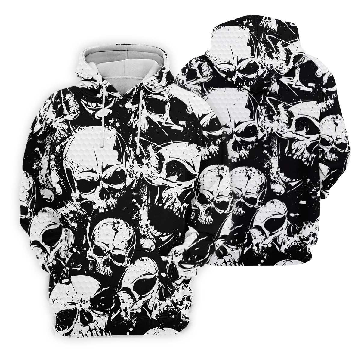 Skulls Splatter Black Grunge Womens Golf Shirts, Ladies Golf Polos, Cool Golf Gift, Golfing Apparel