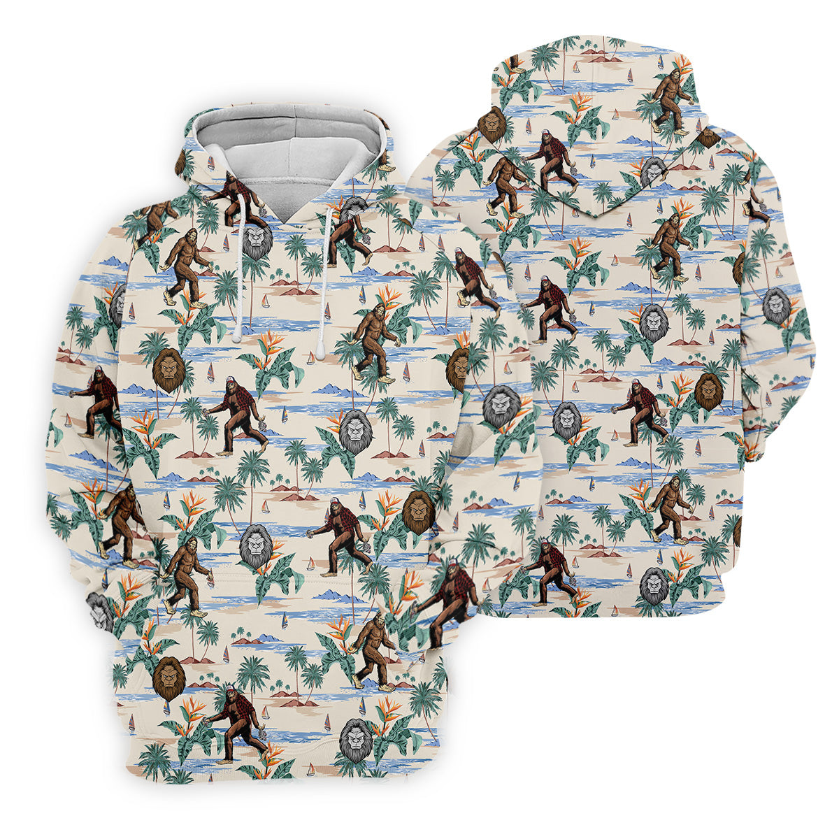 Funny Sasquatch Tropical Golf Shirts, Funny Golf Shirts Women, Ladies Golf Shirts, Golfing Apparel