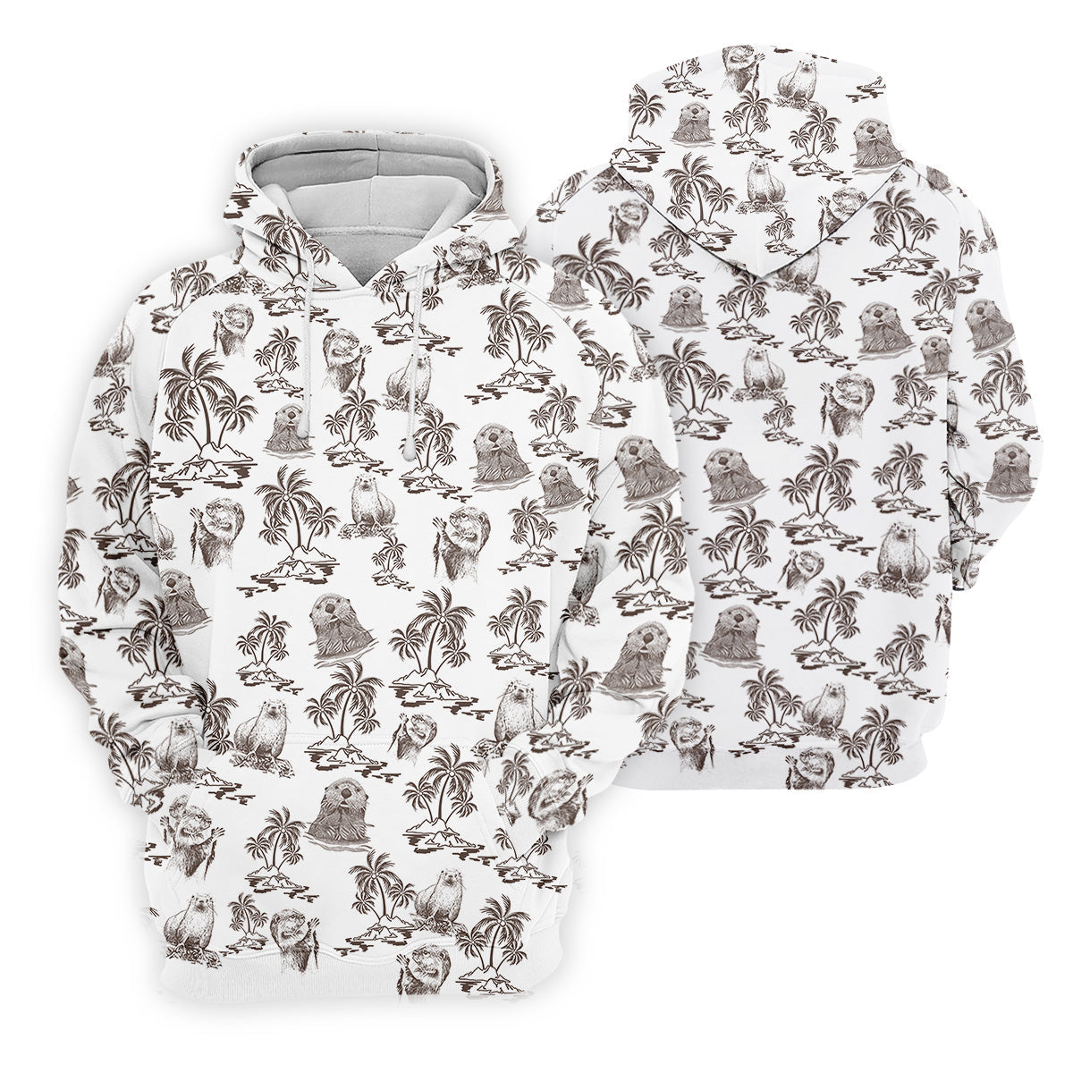Adorable Sea Otter Tropical Golf Shirts, Cute Golf Outfit, Ladies Golf Tops, Women's Golf Gifts