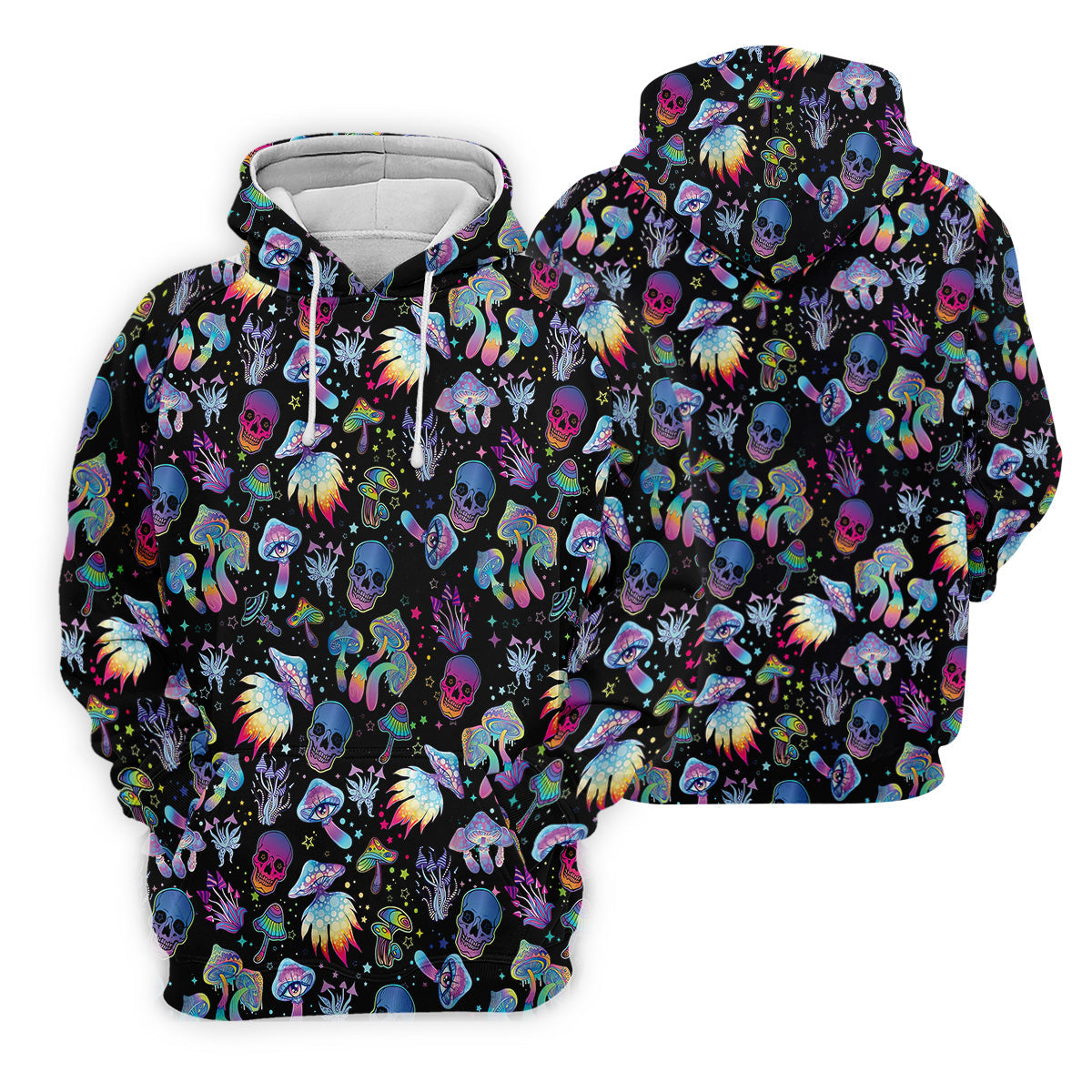Funny Neon Skull Alien Mushroom Halloween Polo Shirt Women Golf Shirt, Ladies Golf Polos