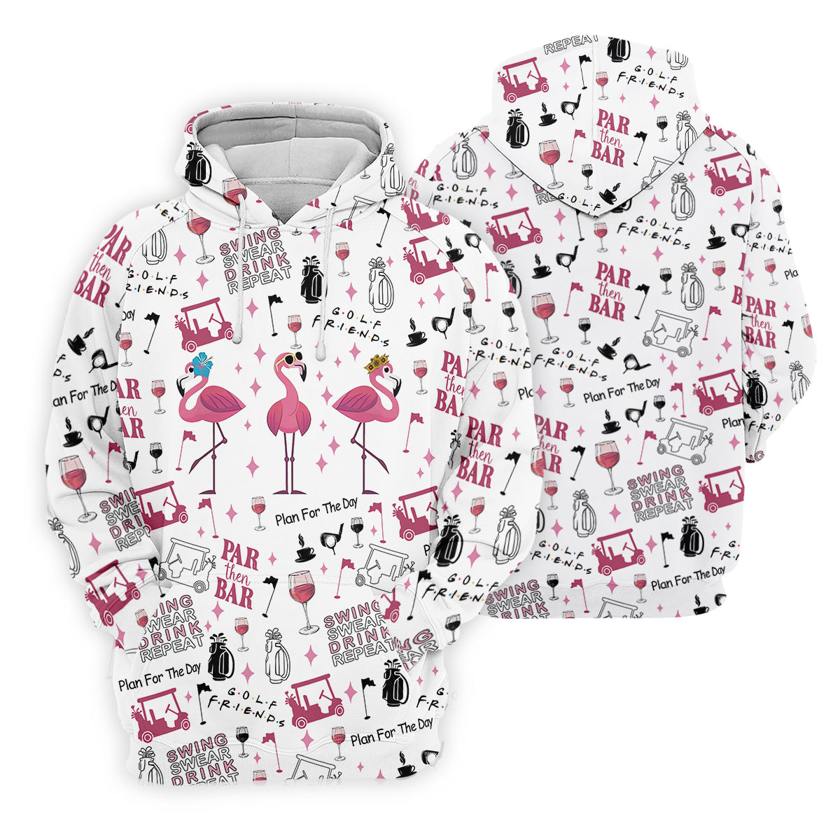Golf Friends Par Then Bar Flamingo Golf Shirt, Golf Team Shirt, Ladies Pink Golf Shirt, Golf Shirt For Women