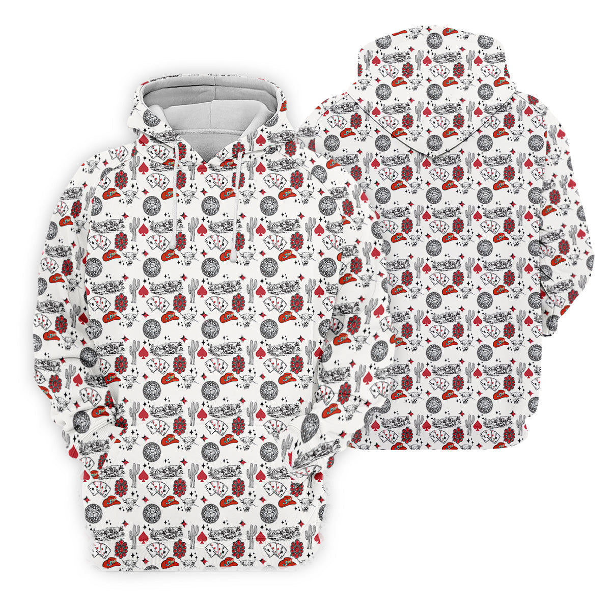 Western Cards Red Cowgirl Hat Seamless Pattern Golf Shirt For Women, Ladies Golf Polos, Golfing Apparel