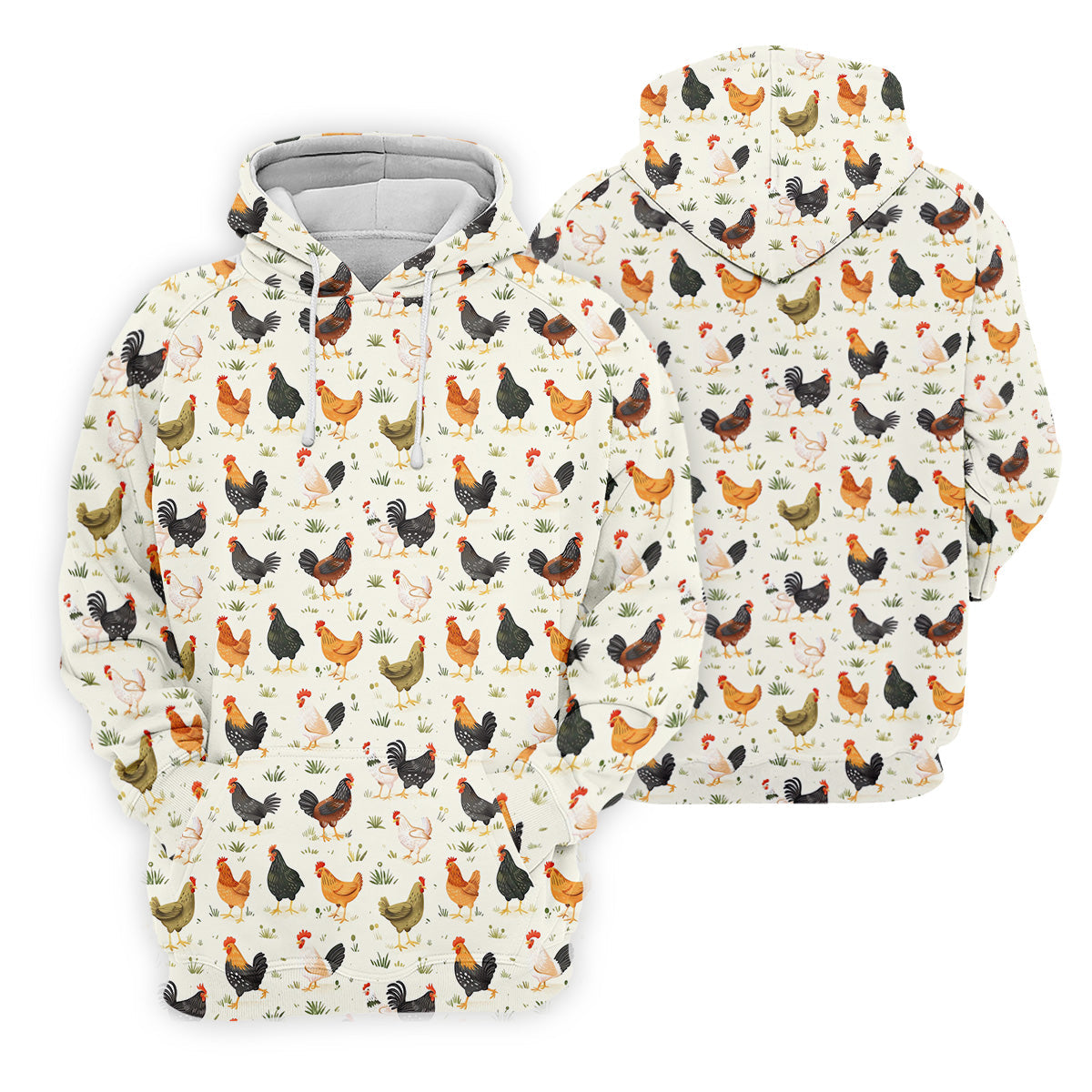 Chicken Rooster Beige Women Golf Top, Gift For Chicken Lover, Ladies Golf Shirts, Women's Polo Shirt