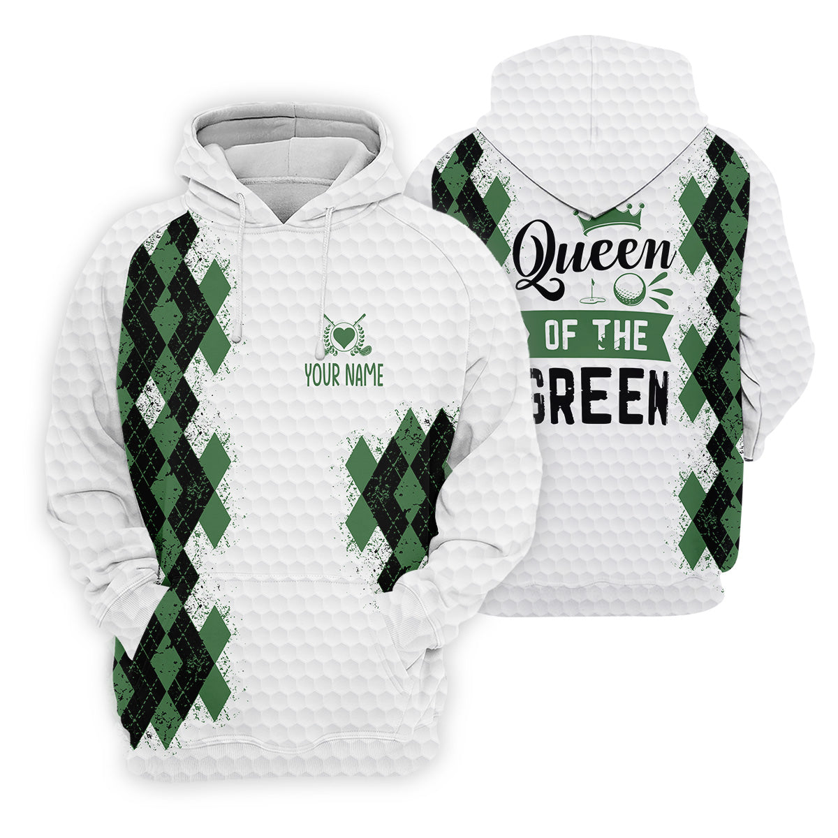 Queen Of The Green Argyle Golf Shirt, White Polo Women, Ladies Sleeveless Polo, Ladies Golf Shirts