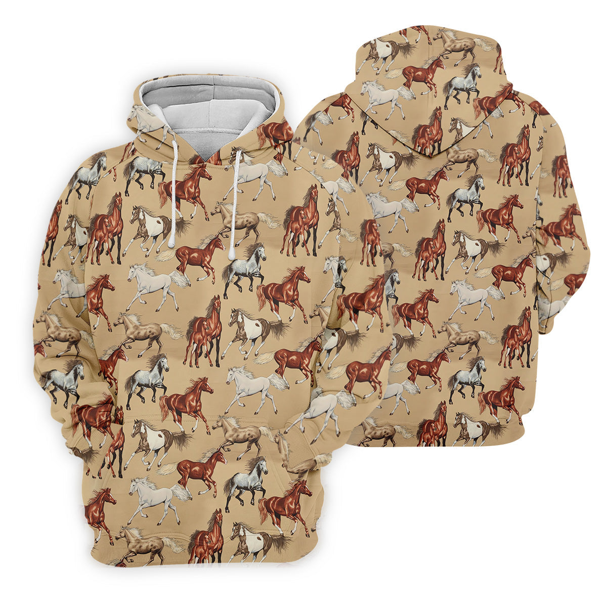 Wild Horse Seamless Pattern Women Golf Top, Golf Shirt For Women, Patterned Golf Shirts
