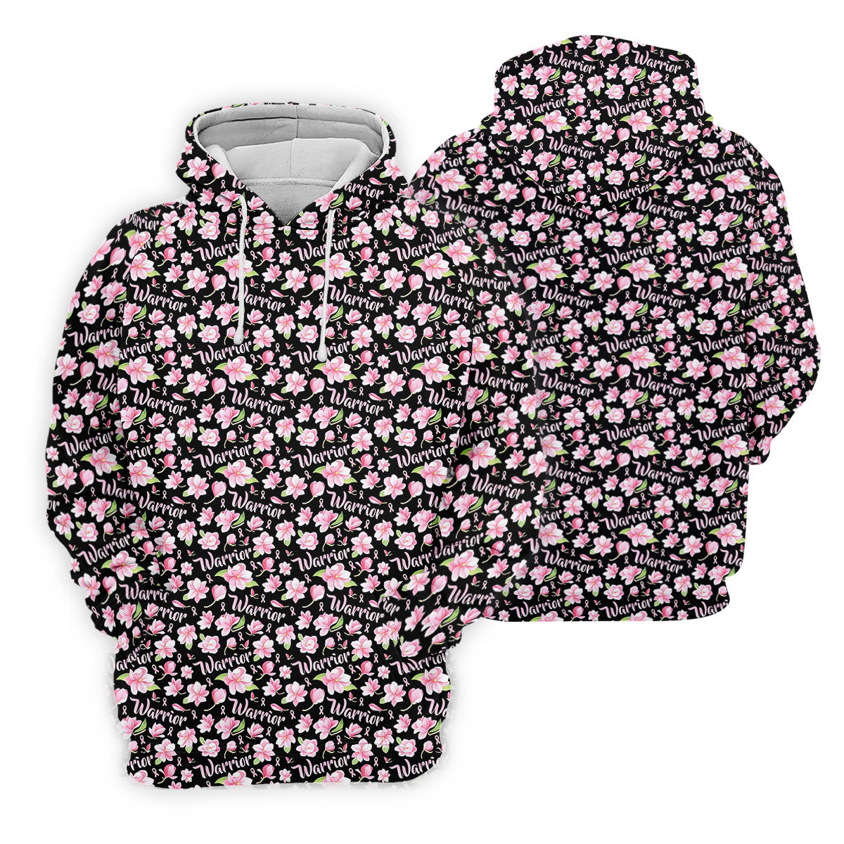 Warrior Pink Ribbons Floral Breast Cancer Golf Shirt, Ladies Golf Shirts, Women's Polo Shirt
