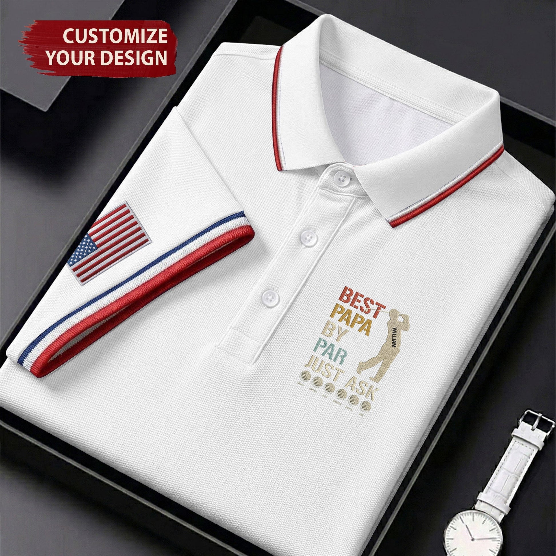 Best Dad Papa By Par Just Ask Father's Day Golf Shirt, Golf Gift For Dad, Polo Shirts For Men