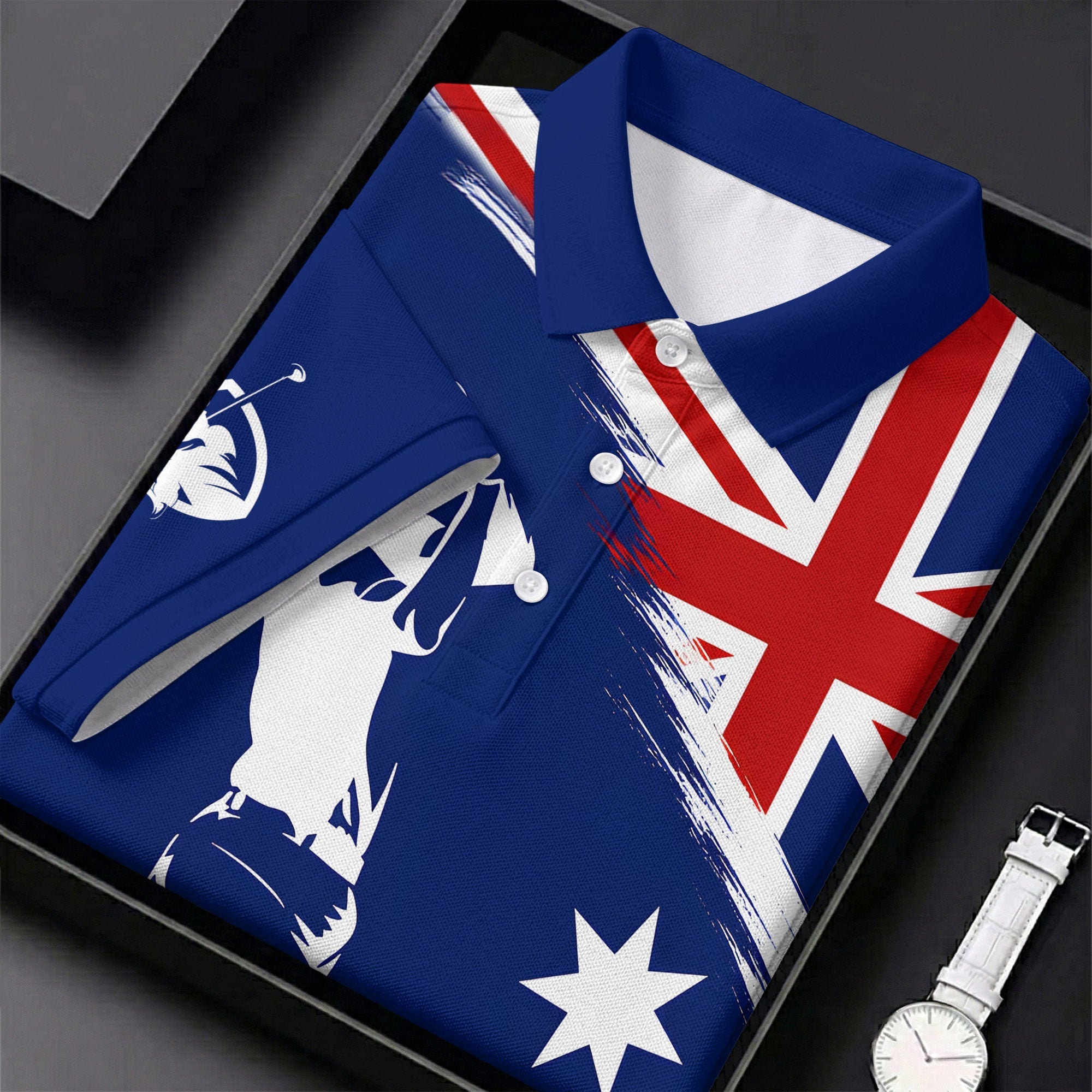 Real Grandpas Play Golf Then Take A Nap Australia Flag Print Men's Funny Golf Shirts, Polo Shirts For Men