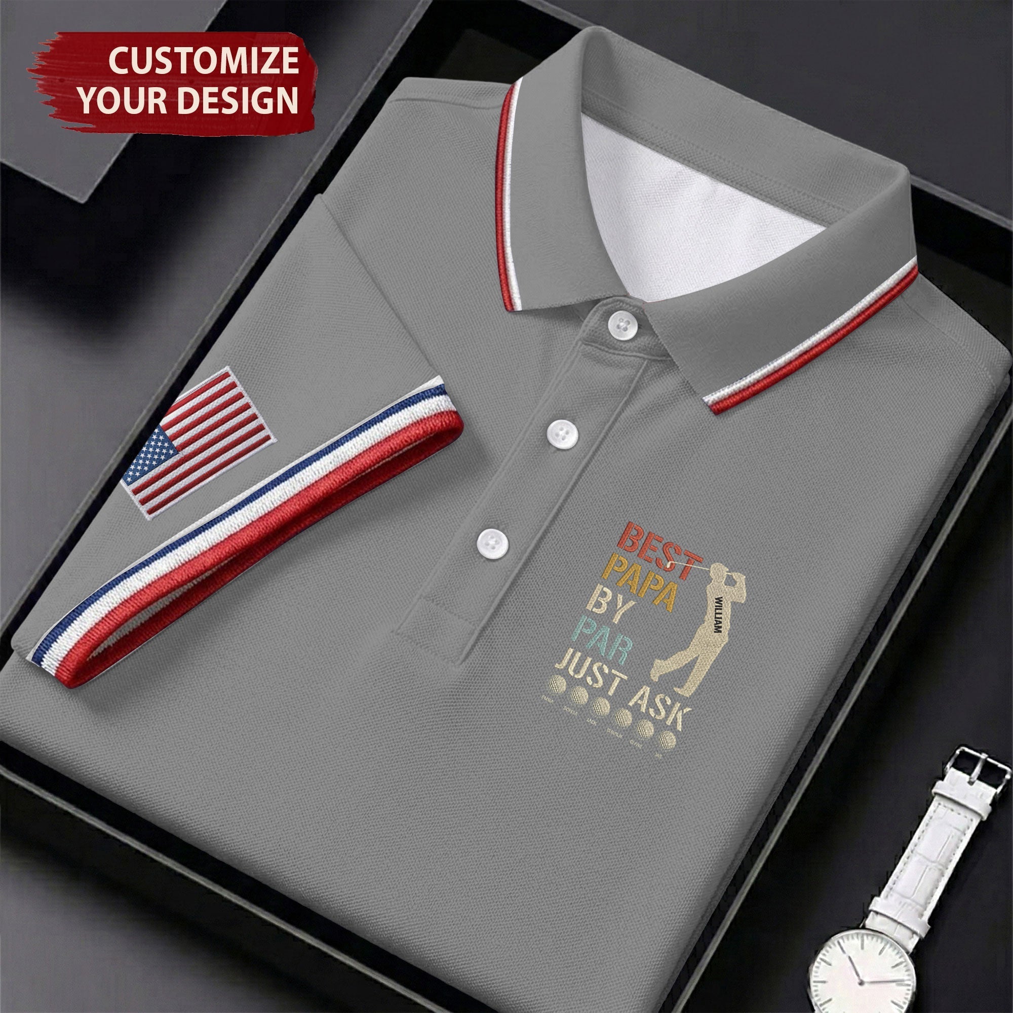 Best Dad Papa By Par Just Ask Father's Day Golf Shirt, Golf Gift For Dad, Polo Shirts For Men