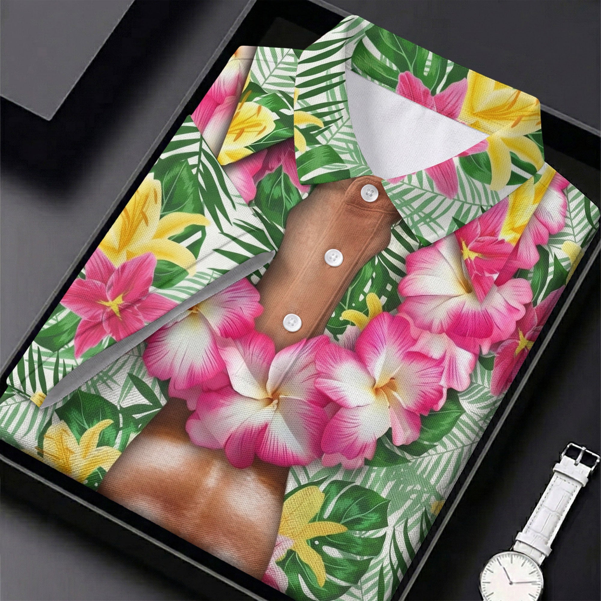 Muscle Costume Hawaiian Golf Shirt, Men's Funny Golf Shirts, Polo Shirts For Men