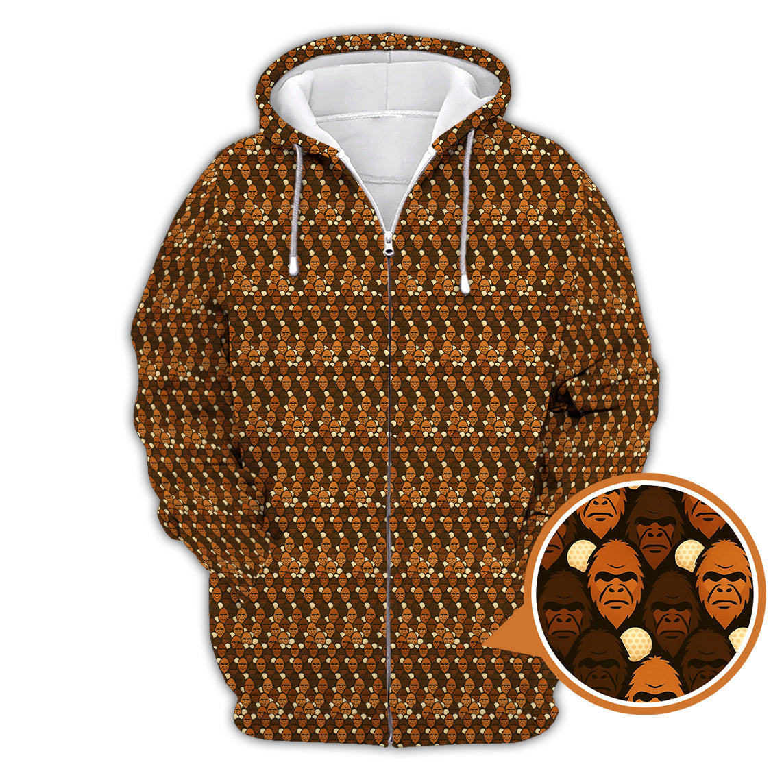 Sasquatch Golf Pattern Shirt, Crazy Golf Shirt For Men, Funny Bigfoot Golf Polos