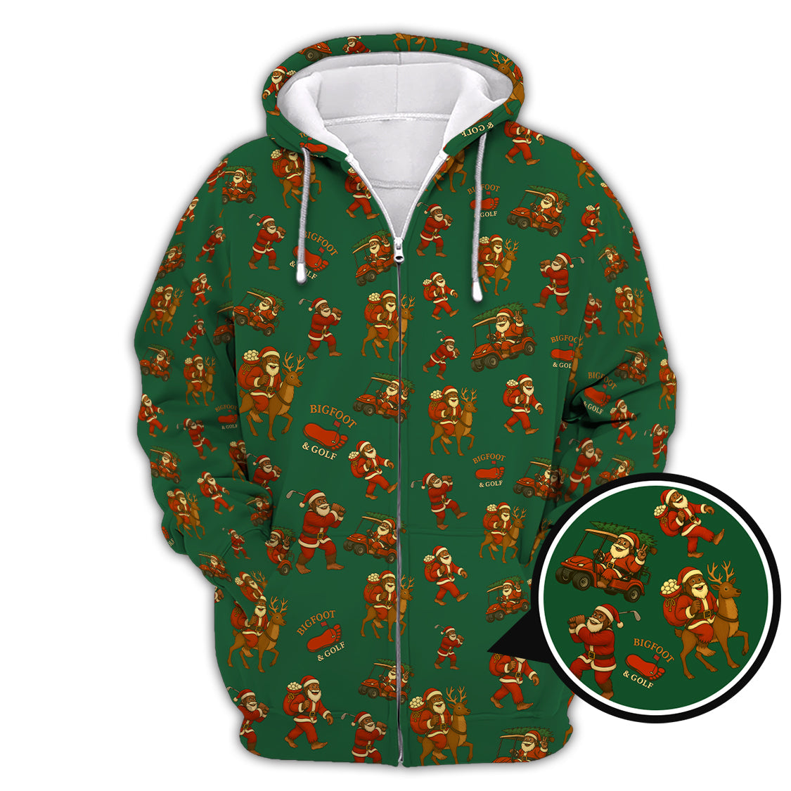 Christmas Golf Shirt, Funny Pattern Golf Shirt, Bigfoot Golf Shirt For Men