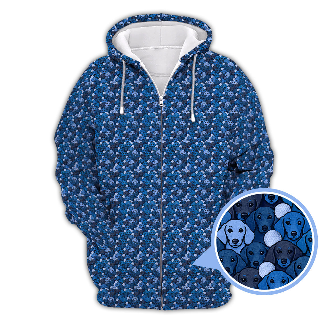 Dachshund Dog Pattern Golf Shirt, Funny Dachshund Golf Shirt For Dog Lovers, Golf Gift For Men's