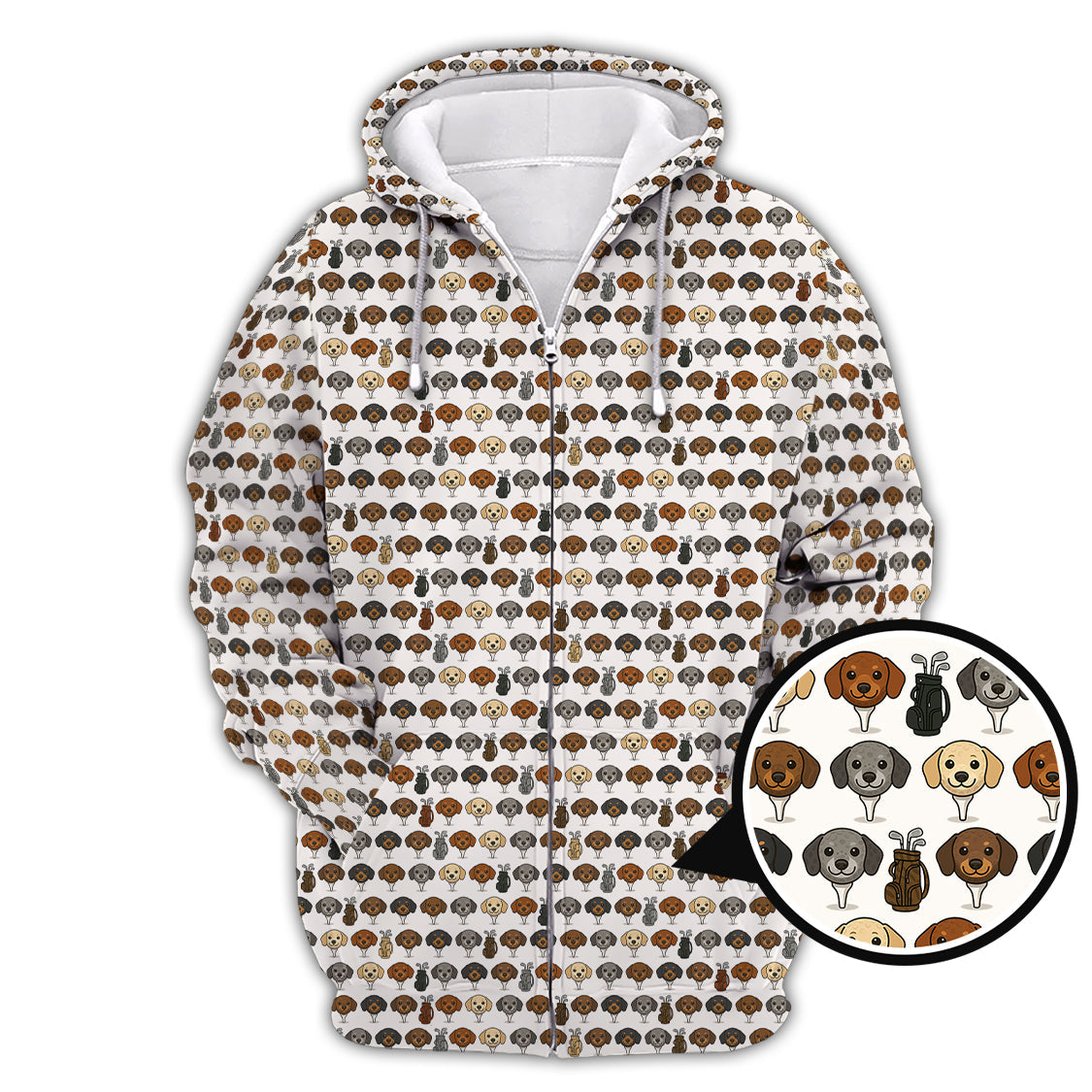 Dachshund Golf Shirt, Funny Pattern Golf Shirt, Crazy Golf Shirt For Pet Lover, Golf Gift For Men