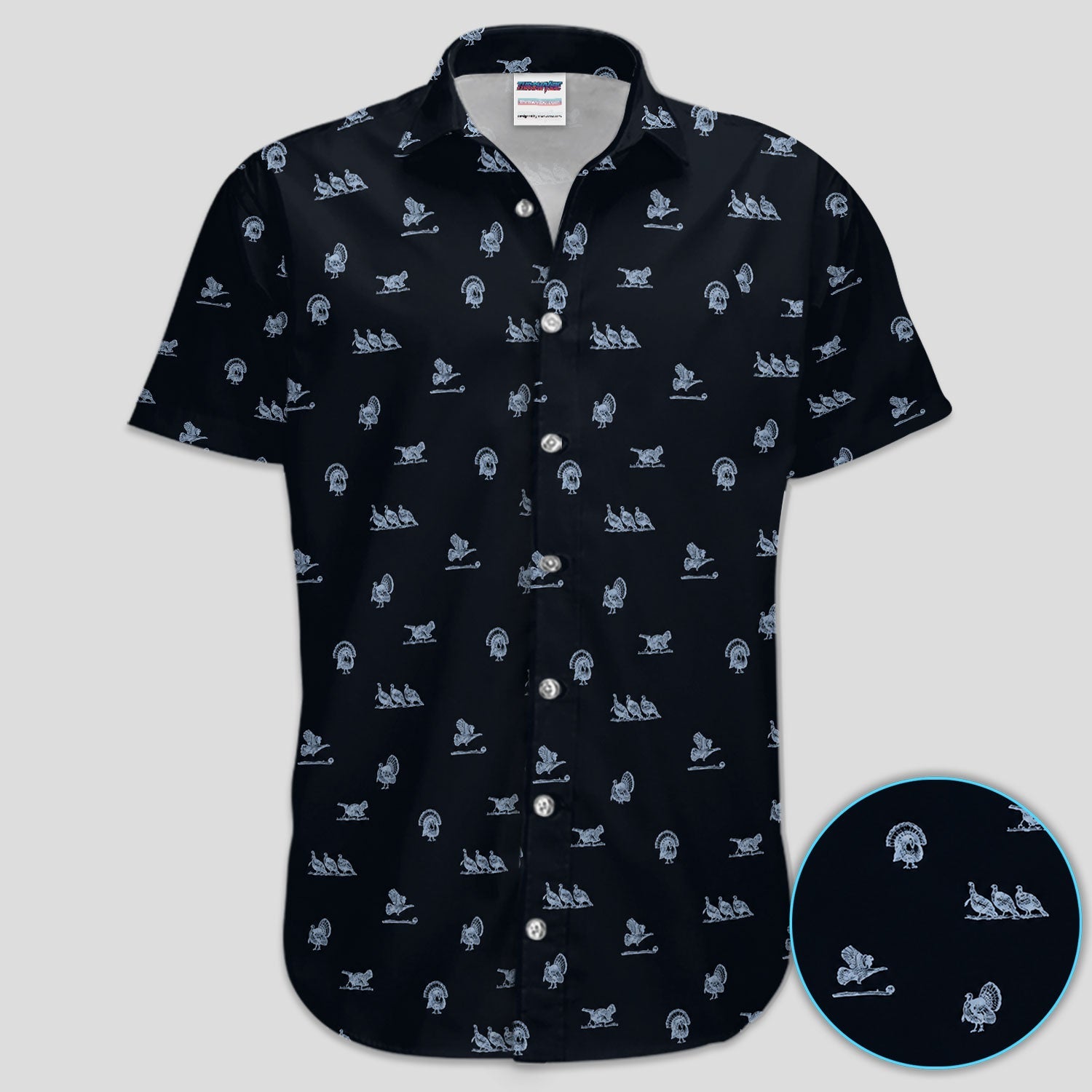Vintage Turkey Hunting Golf Pattern Shirt, Wild Turkey Camo Golf Shirt For Men, Hunter Gift