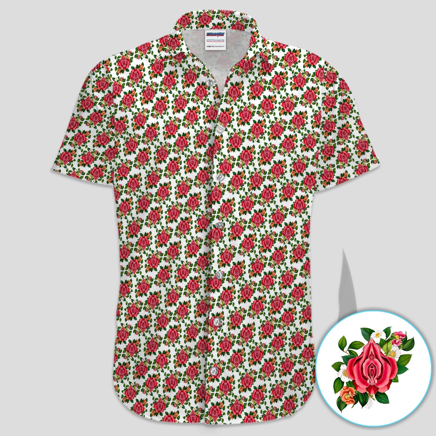 Vintage Rose Floral Golf Pattern Shirt, Romantic Rose Aesthetic Golf Shirt For Men, Flower Lover Gift