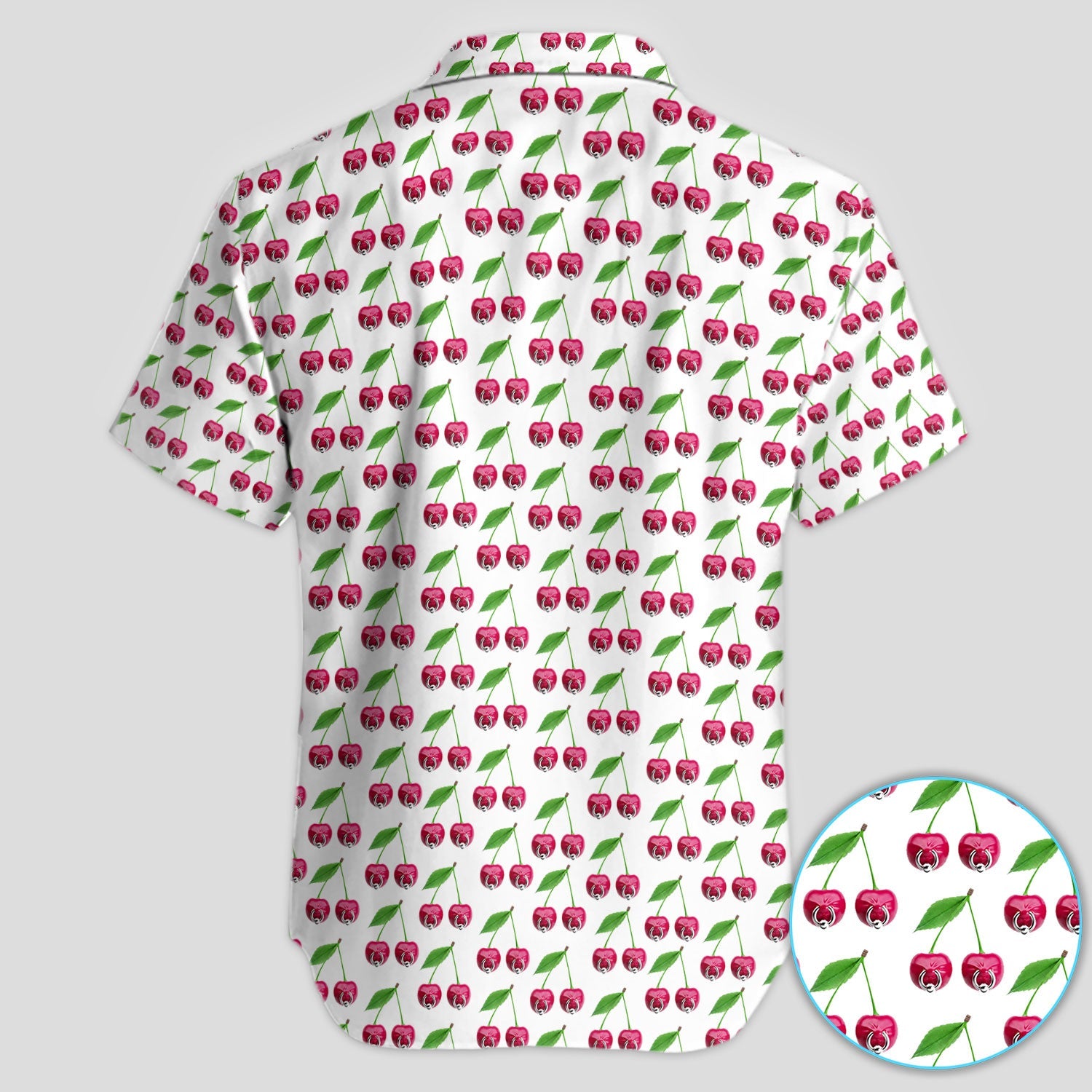 Cute Cherry Golf Pattern Shirt, Sweet Cherry Aesthetic Golf Shirt For Men, Fruit Lover Gift