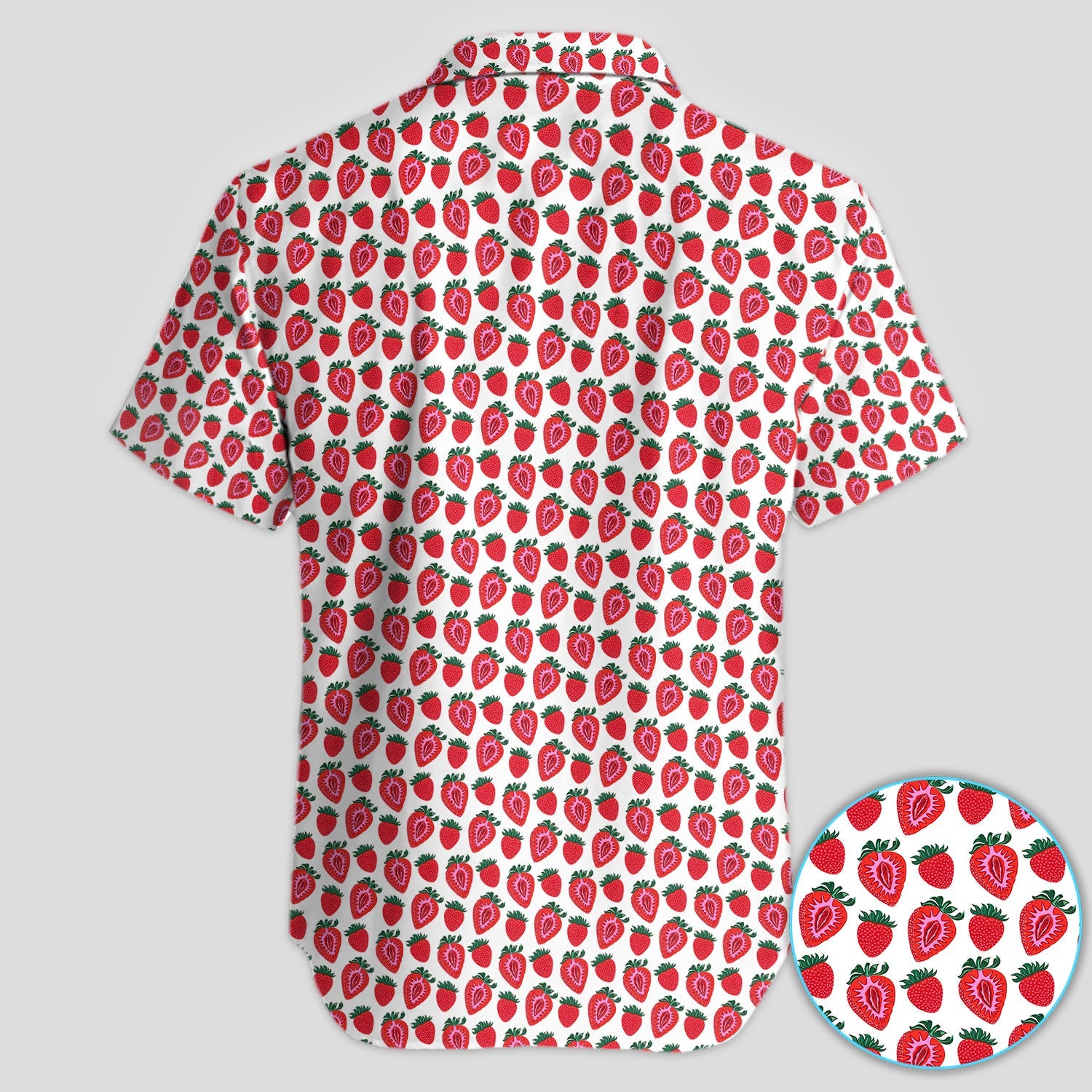 Cute Strawberry Golf Pattern Shirt, Sweet Fruit Aesthetic Golf Shirt For Men, Berry Lover Gift