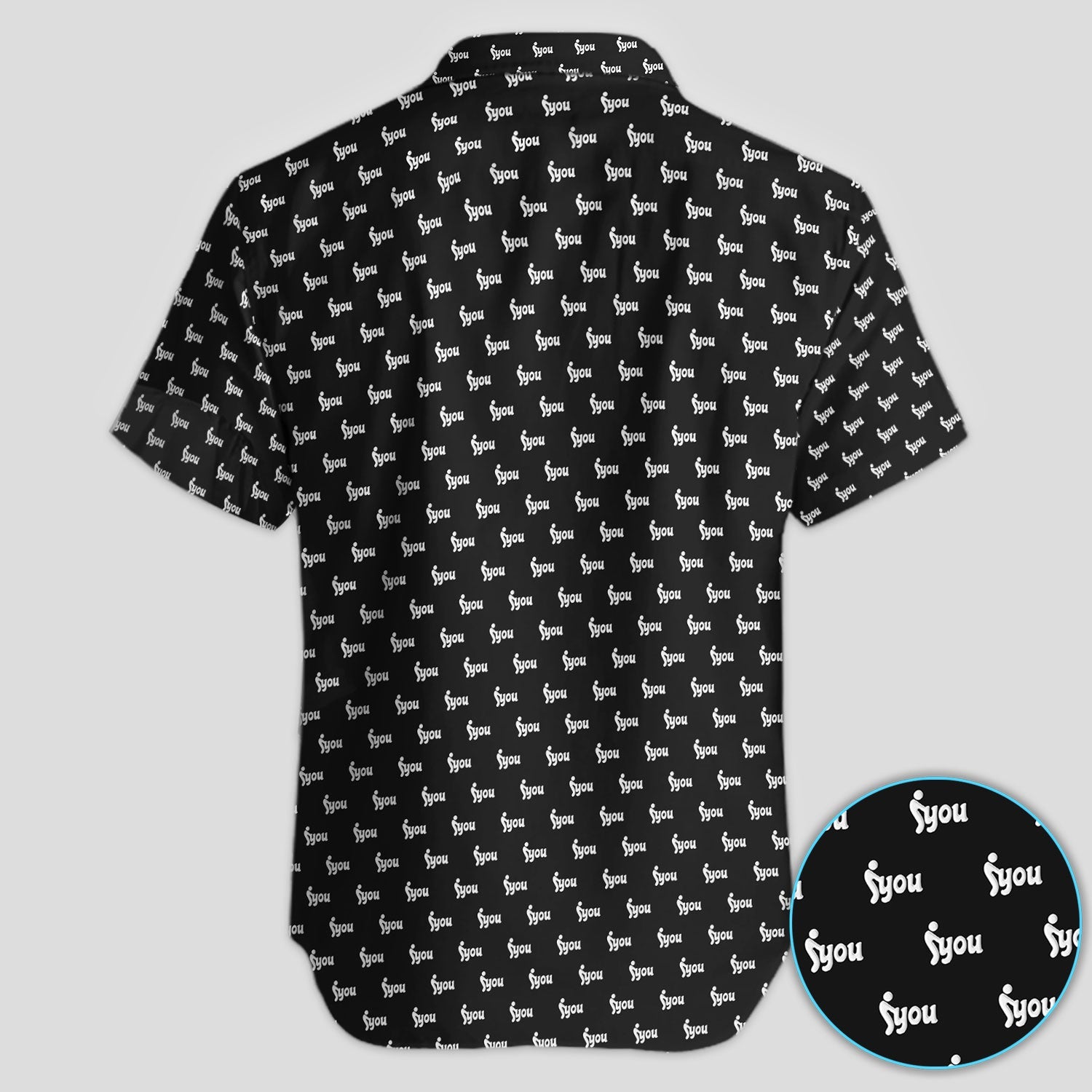 Minimalist Black Logo Golf Pattern Shirt, Monogram Streetwear Golf Shirt For Men, Trendy Gift
