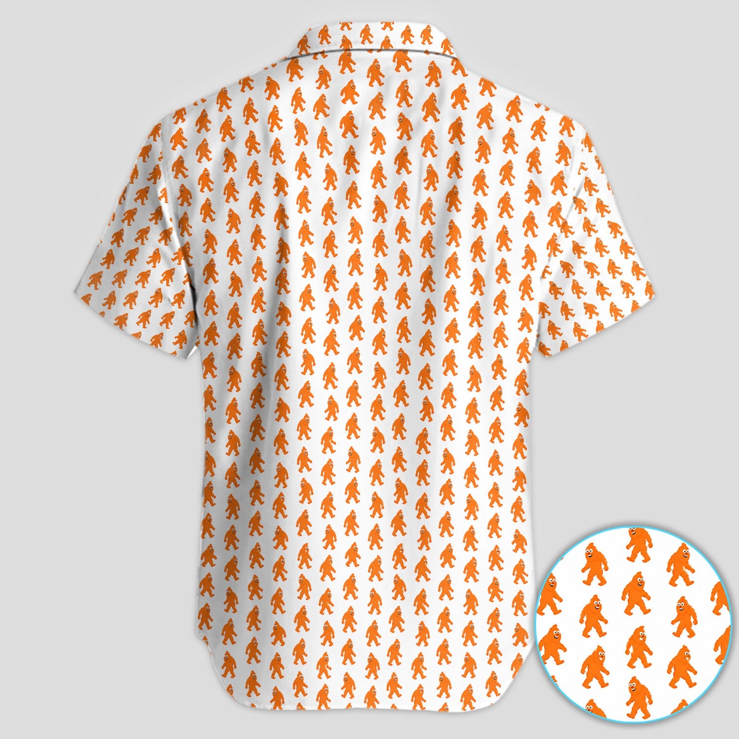 Funny Orange Bigfoot Golf Pattern Shirt, Sasquatch Golf Shirt For Men, Cryptid Lover Gift