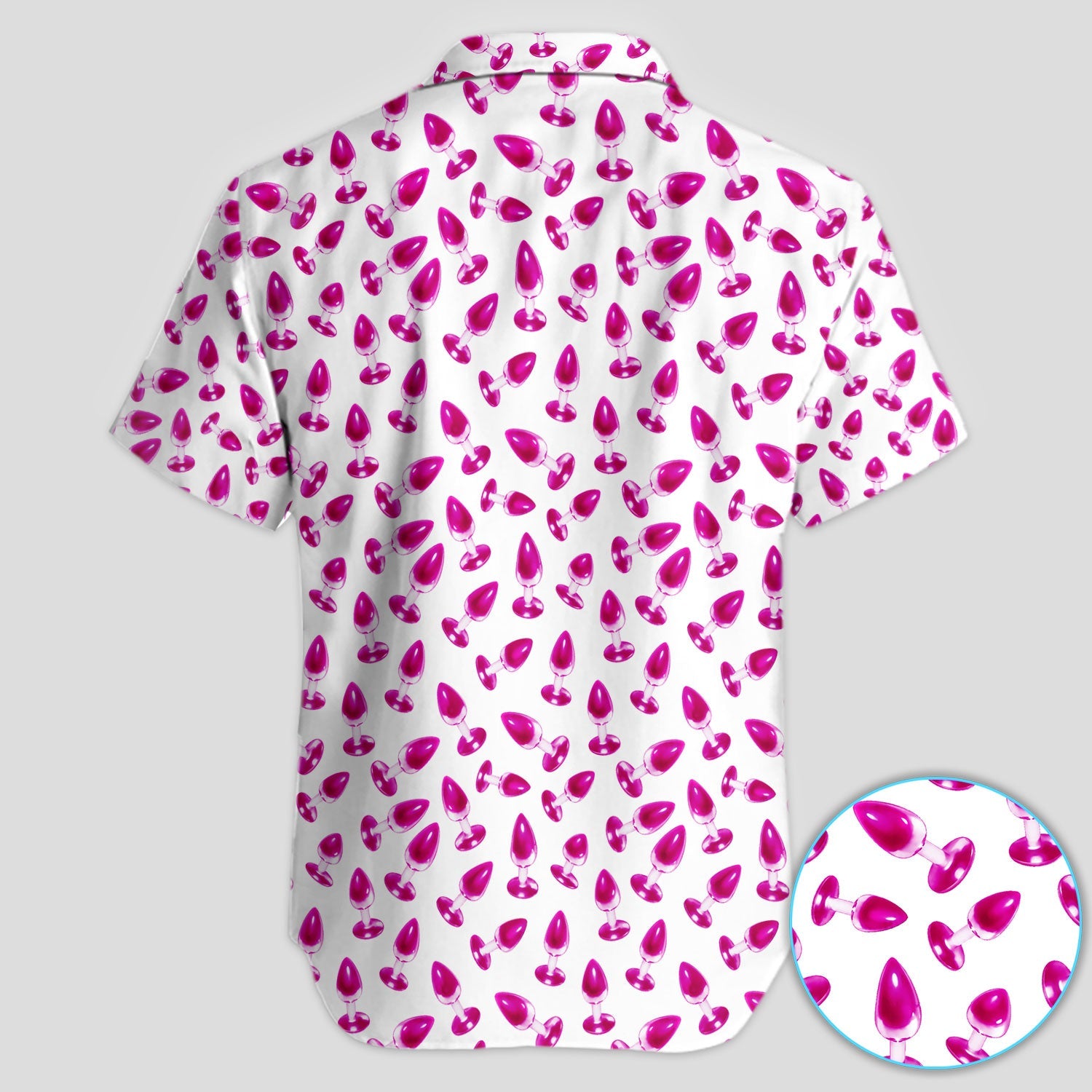 Funny Pink Plug Pattern Shirt, Adult Humor Golf Shirt For Men, Bachelor Party Gift