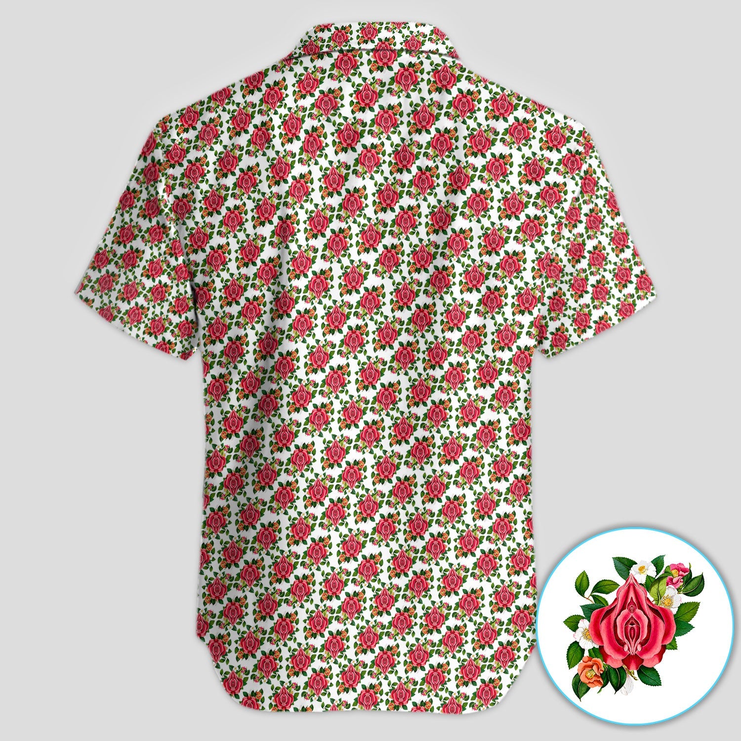 Vintage Rose Floral Golf Pattern Shirt, Romantic Rose Aesthetic Golf Shirt For Men, Flower Lover Gift