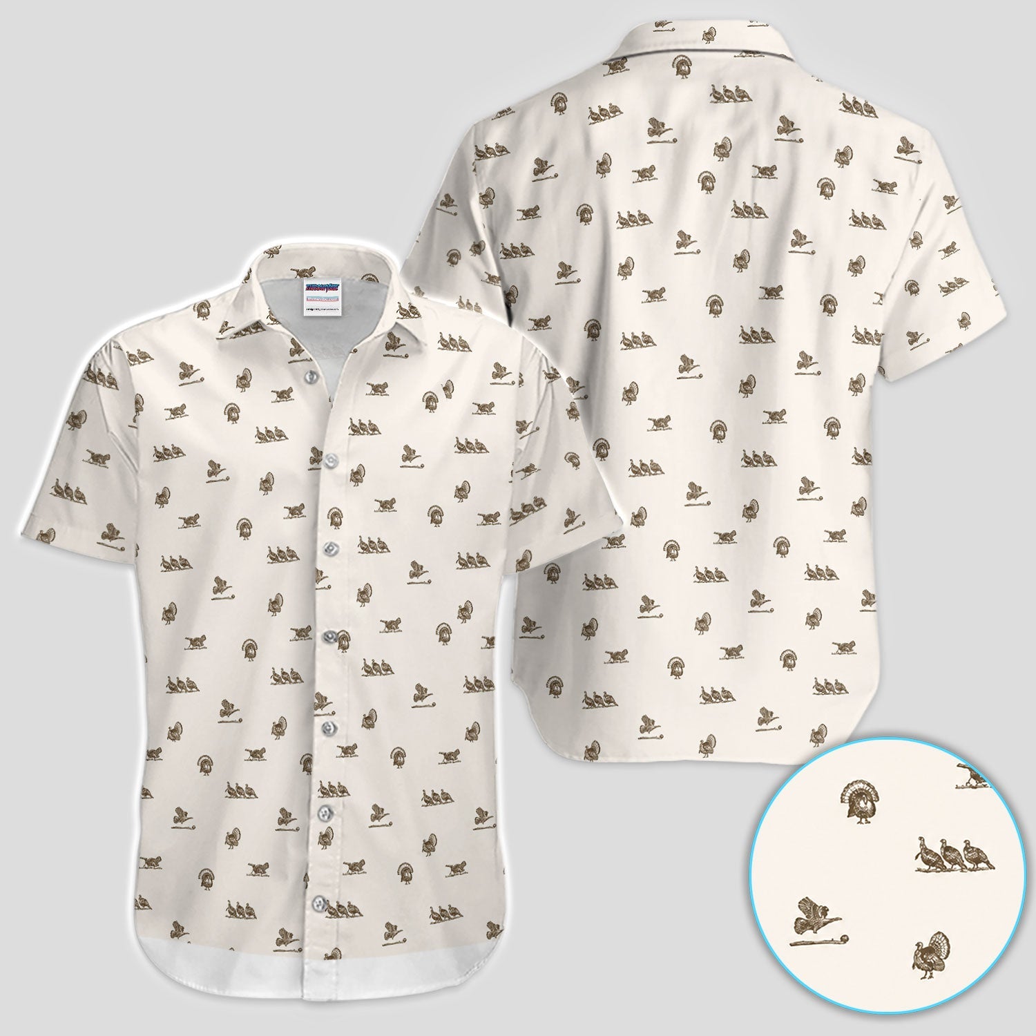 Vintage Turkey Hunting Golf Pattern Shirt, Wild Turkey Camo Golf Shirt For Men, Hunter Gift