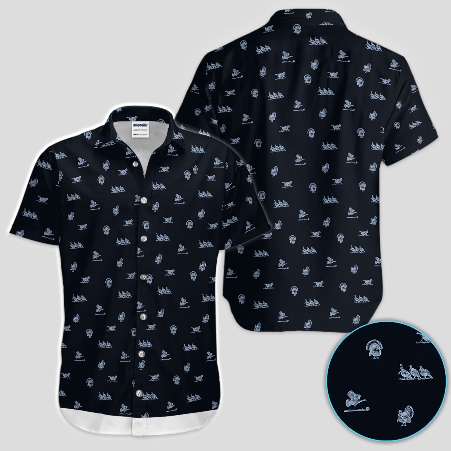 Vintage Turkey Hunting Golf Pattern Shirt, Wild Turkey Camo Golf Shirt For Men, Hunter Gift
