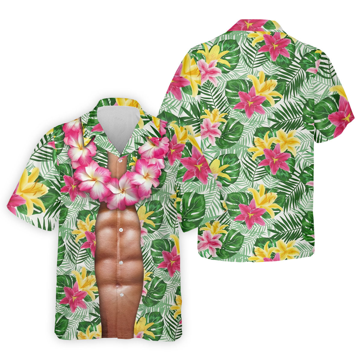 Muscle Costume Hawaiian Golf Shirt, Men's Funny Golf Shirts, Polo Shirts For Men