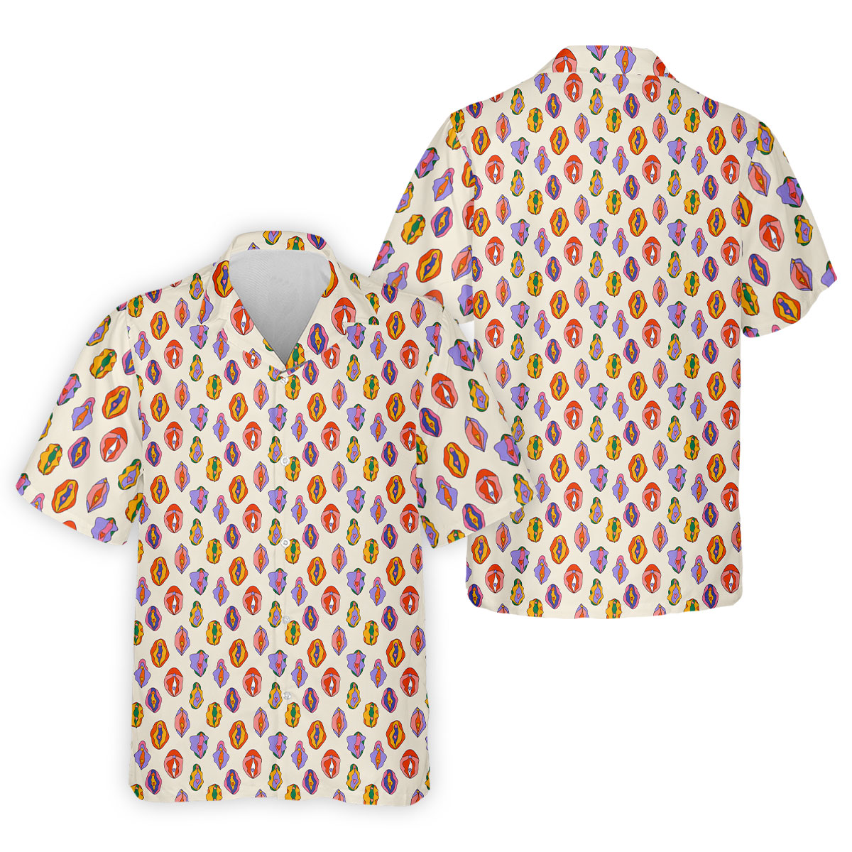 Colorful Abstract Feminine Pattern Golf Shirt, Funny Golf Shirt, Men's Golf Shirt, Polo Shirts For Men