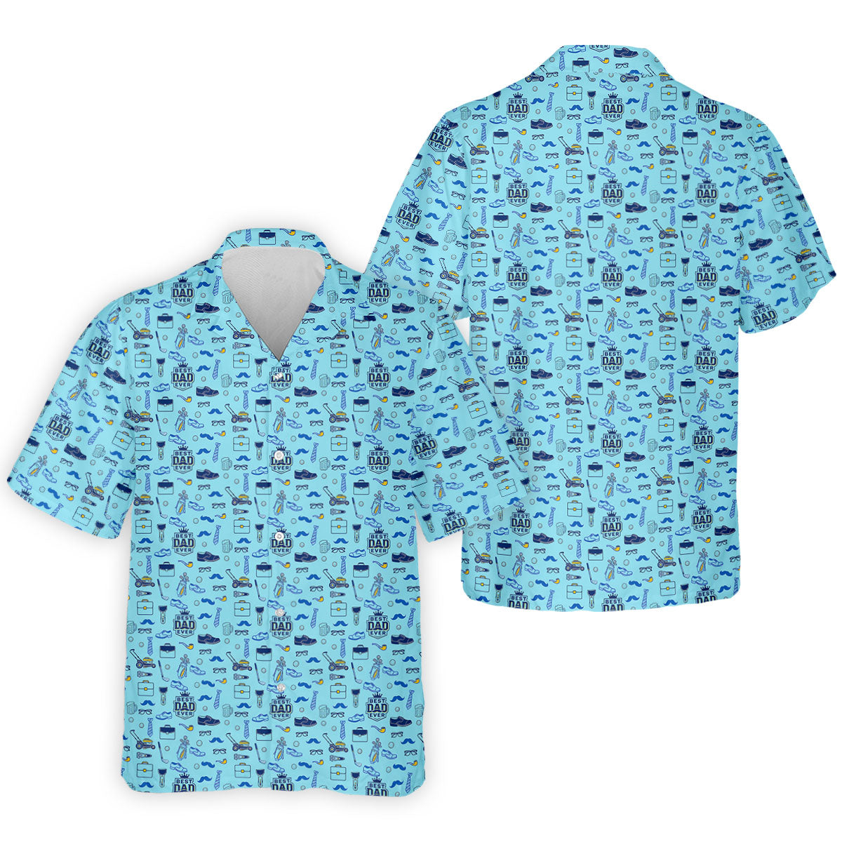 Best Dad Ever Dad Life Doodle Pattern Father's Day Golf Shirt, Golf Gift For Dad