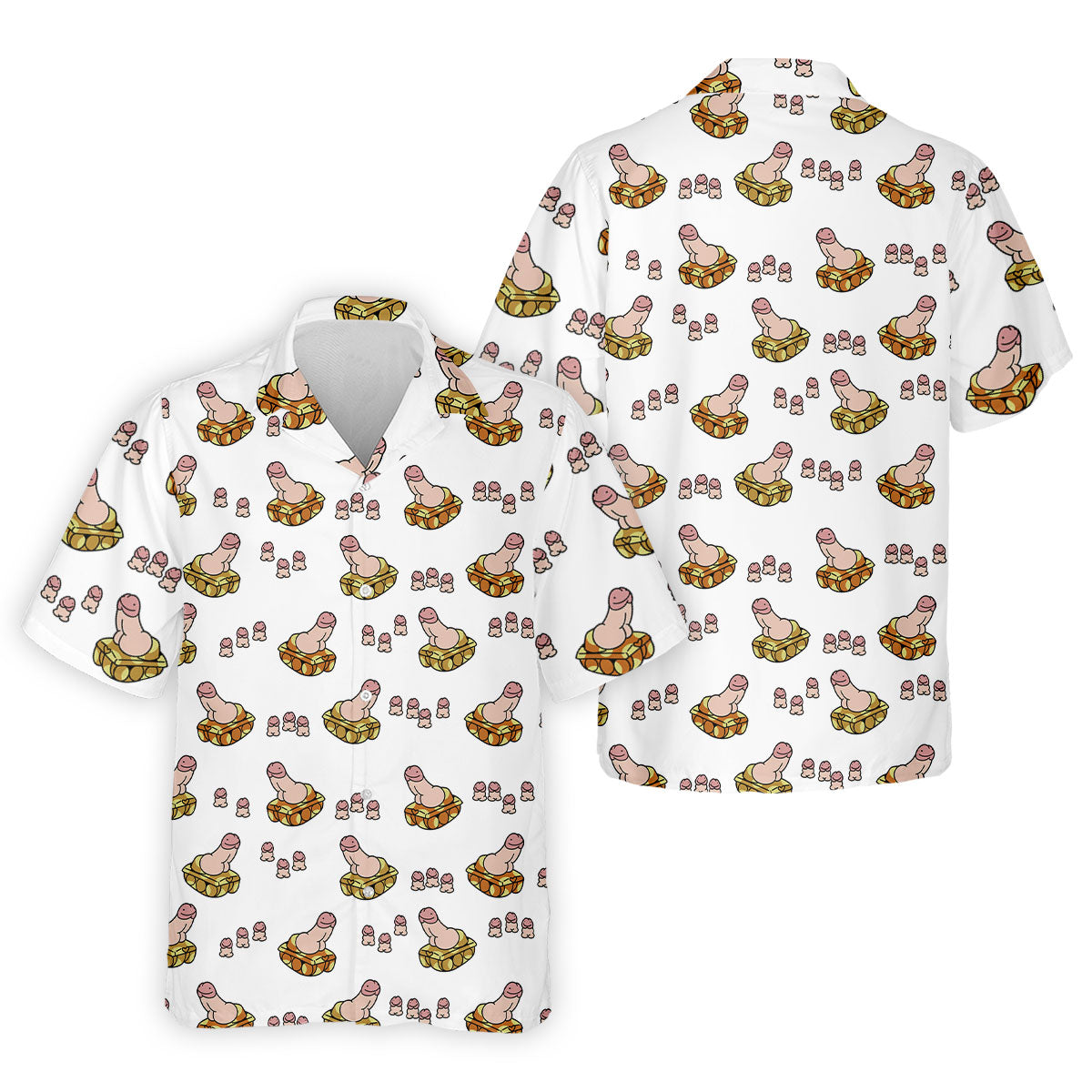 White Funny Adult Novelty Tank Pattern Golf Shirt, Golf Shirts For Men, Printed Golf Shirts