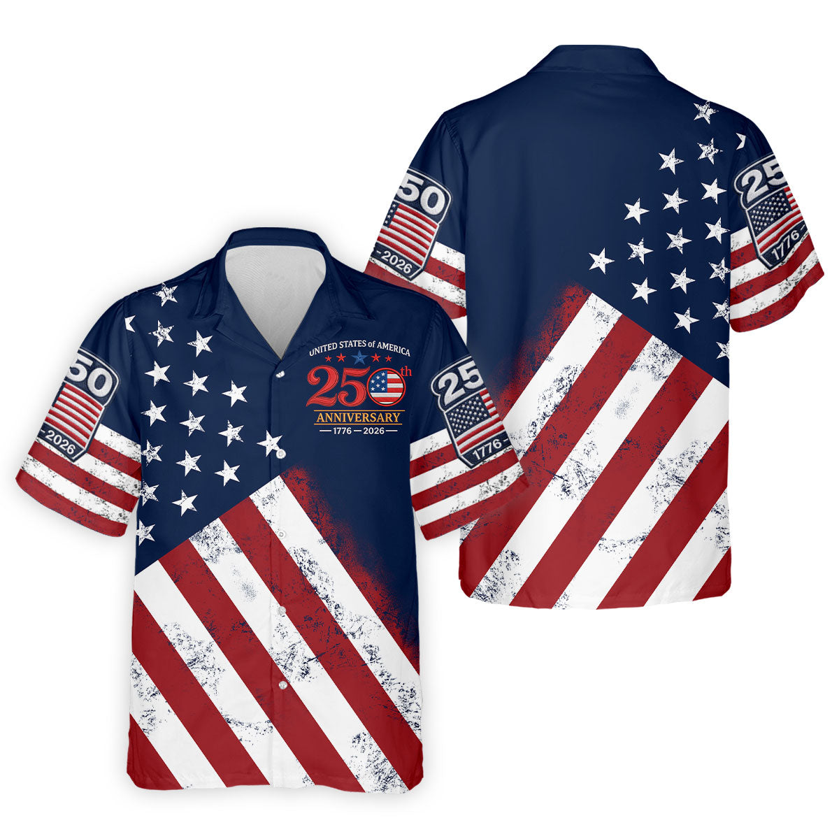 USA 250th Anniversary Father's Day American Flag Golf Shirt, 4th Of July Polo Shirts For Men