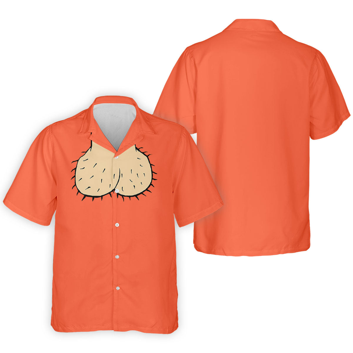 Orange Funny Dickhead Faux Chest Golf Shirt, Golf Shirts For Men, Mens Golf Apparel