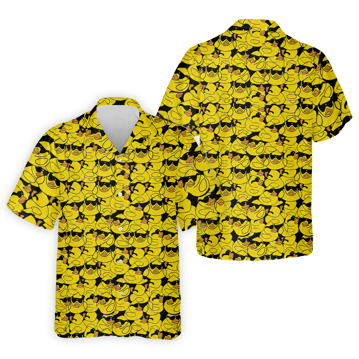 Yellow Sunglasses Rubber Duck Hawaiian Golf Shirt, Hawaiian Golf Shirt, Mens Golf Shirts, Golf Apparel For Men